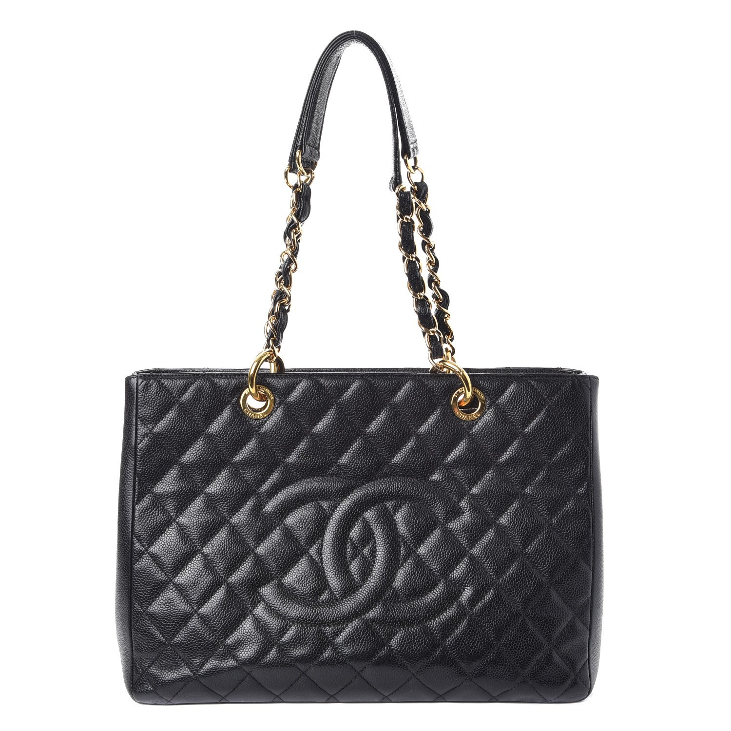 CHANEL Caviar Quilted Grand Shopping Tote GST Black 250741