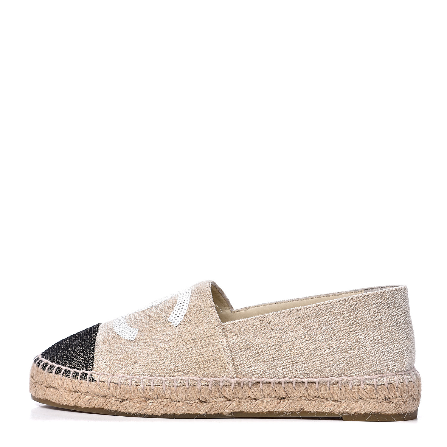 chanel linen espadrilles