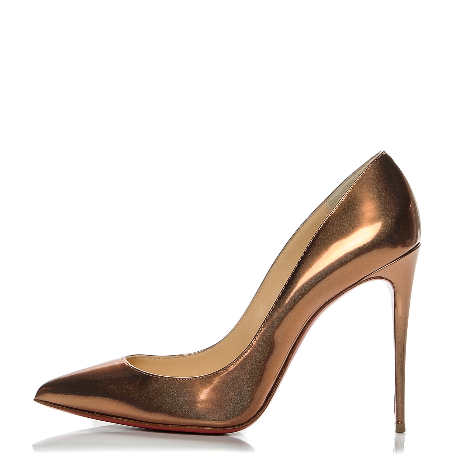 CHRISTIAN LOUBOUTIN Metallic Patent Pigalle Follies 100 Pumps 41 ...