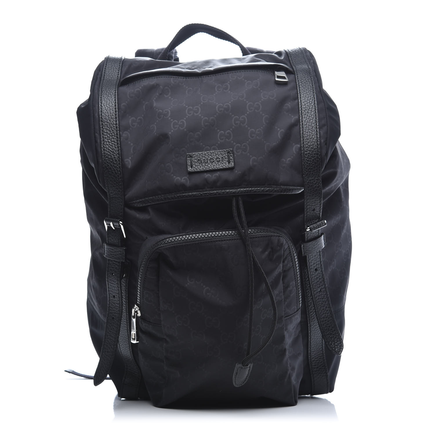GUCCI Nylon Guccissima Medium Light Backpack Black 602409 | FASHIONPHILE