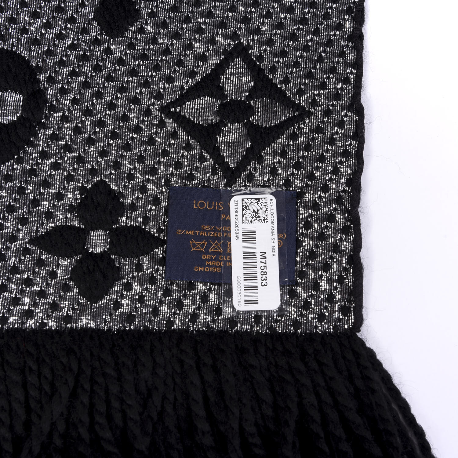 Louis Vuitton Black Logomania Shine Scarf