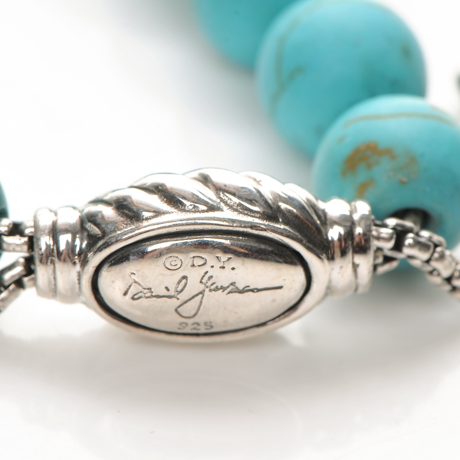 DAVID YURMAN Sterling Silver Turquoise Spiritual Beads 8mm Bracelet 202149