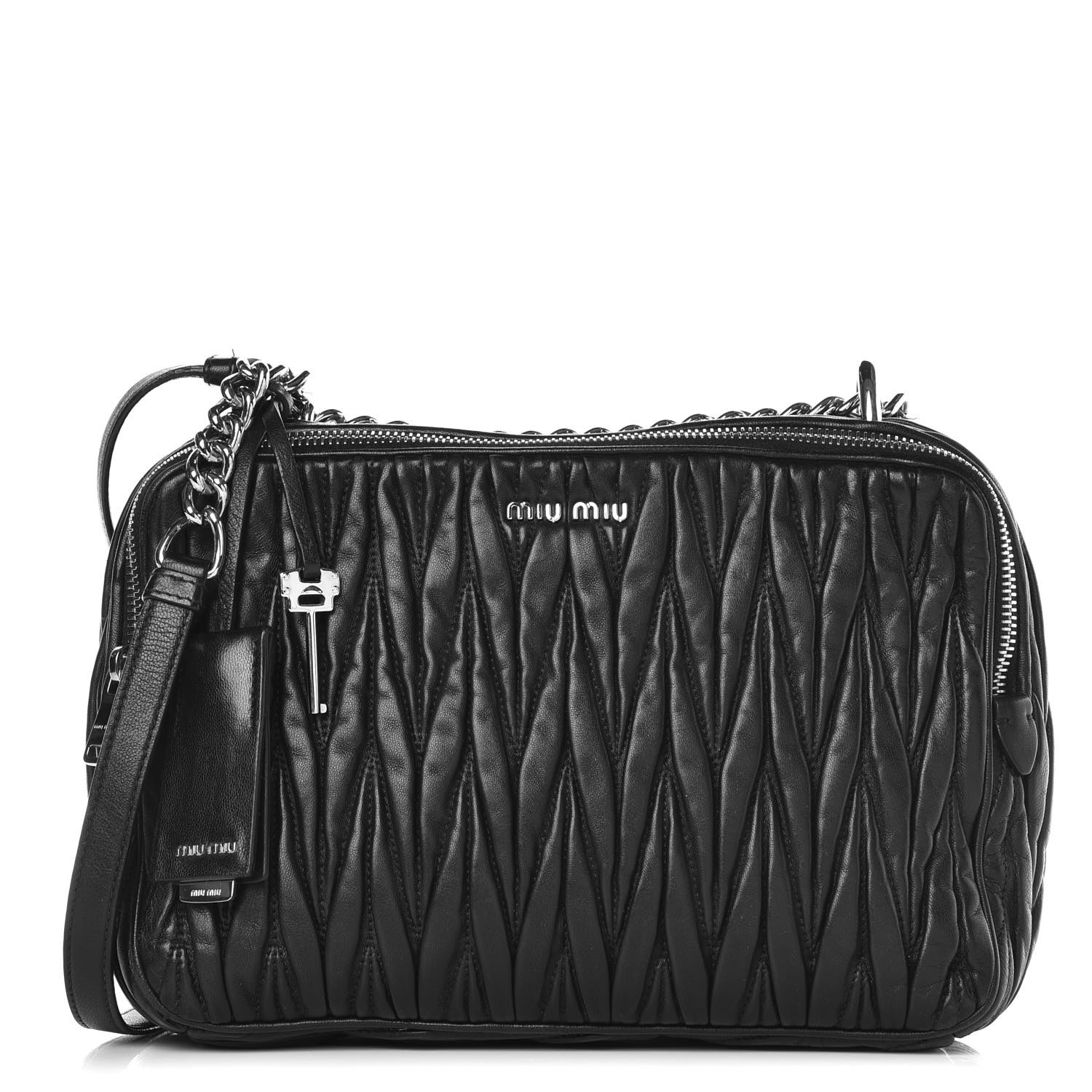 miu miu black matelasse bag