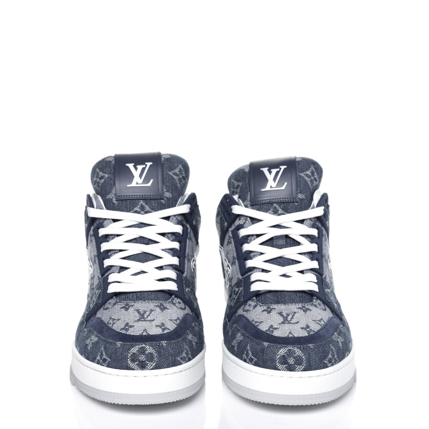 LV Monogram Denim Trainer Sneakers 1A7S51  Sneakers, Sneakers blue, Lv  sneakers mens