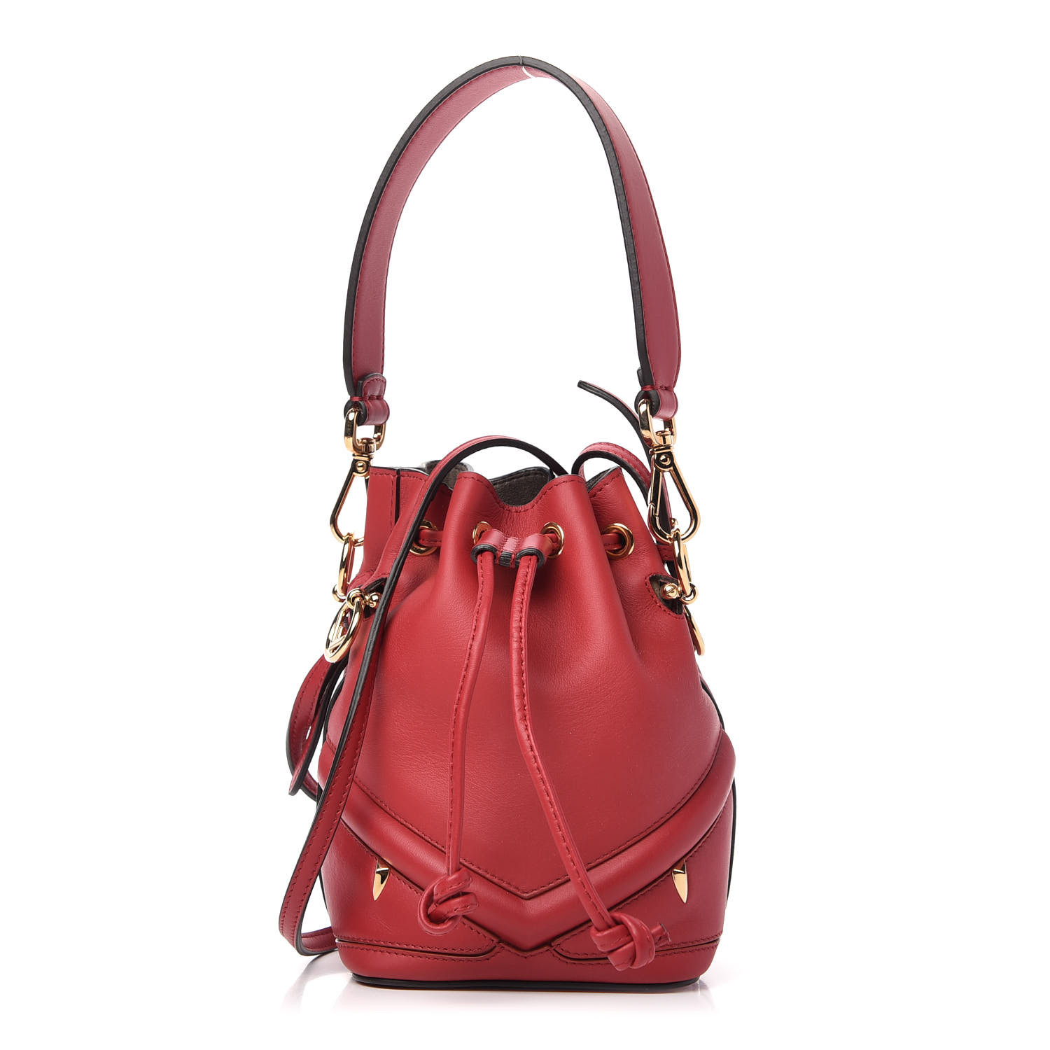 Fendi Calfskin F Is Fendi Monster Mini Mon Tresor Bucket Bag Fragola Fashionphile