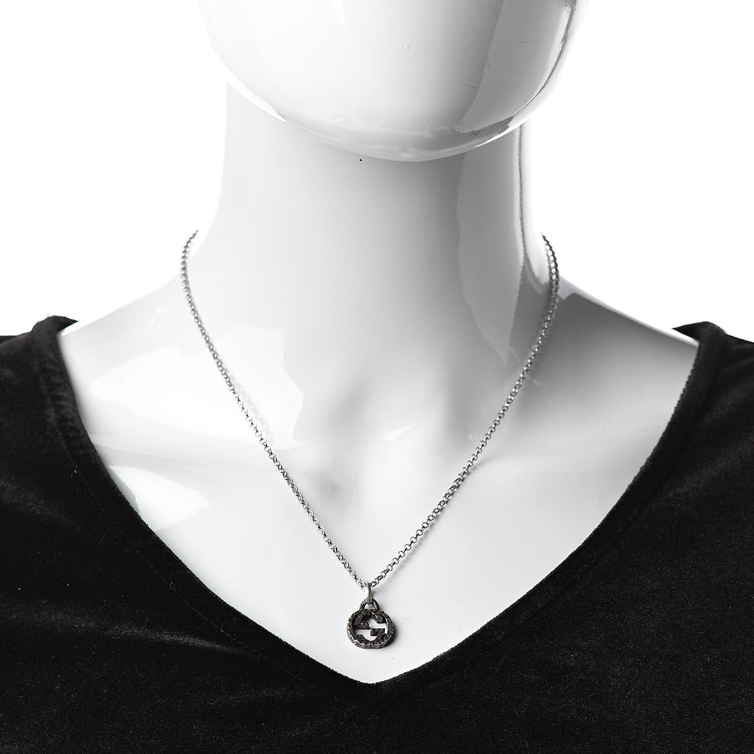 gucci silver interlocking g necklace