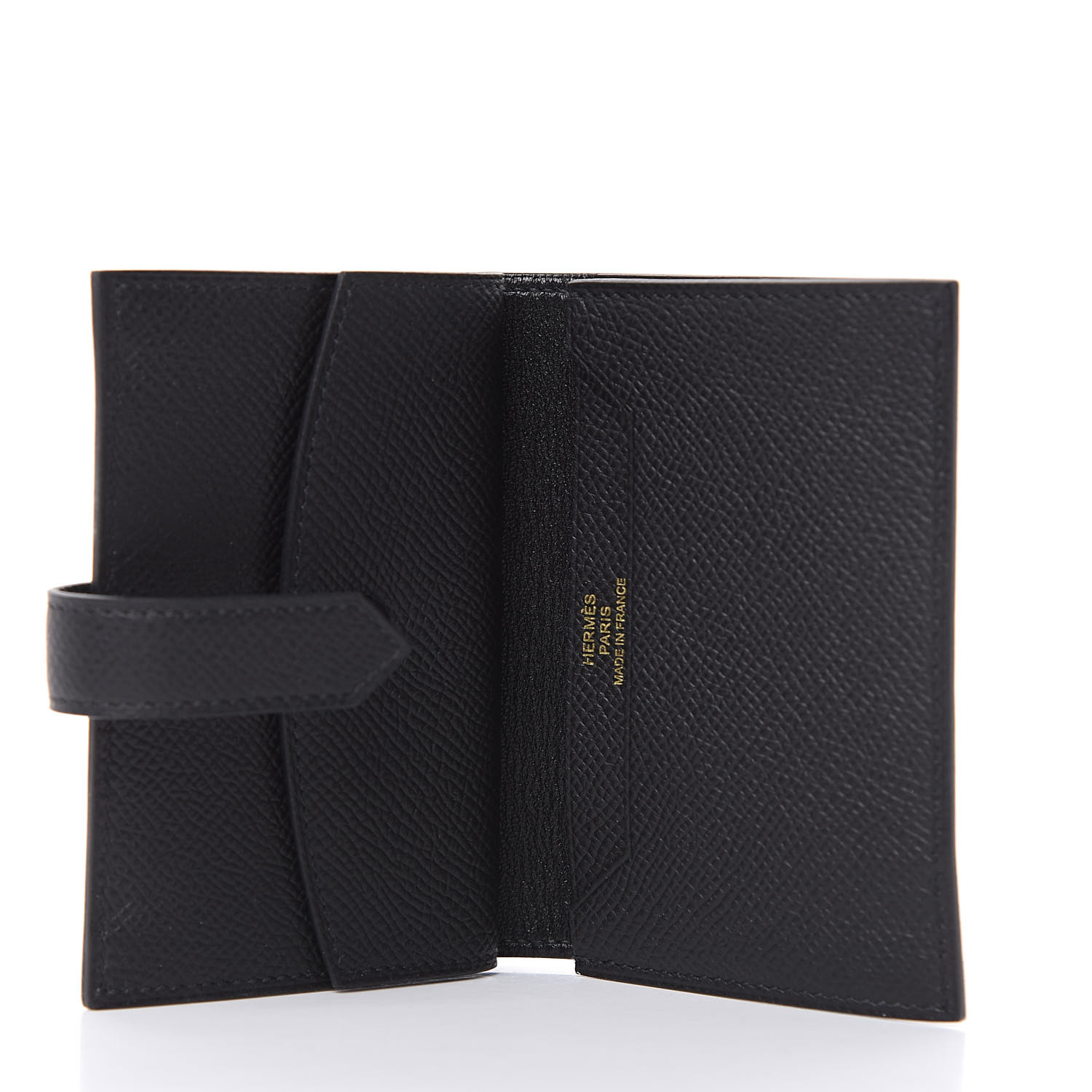 HERMES Epsom Mini Bearn Wallet Black 497527