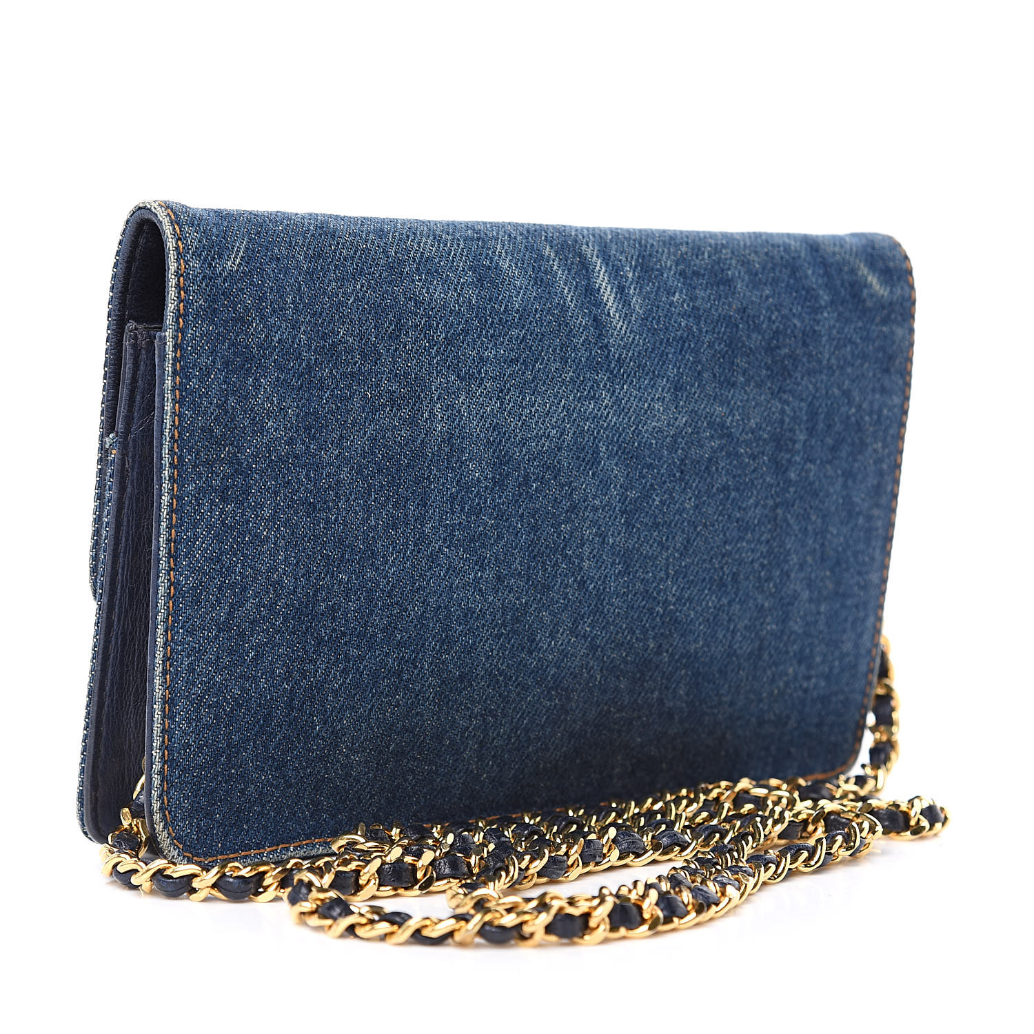 ysl denim wallet on a chain