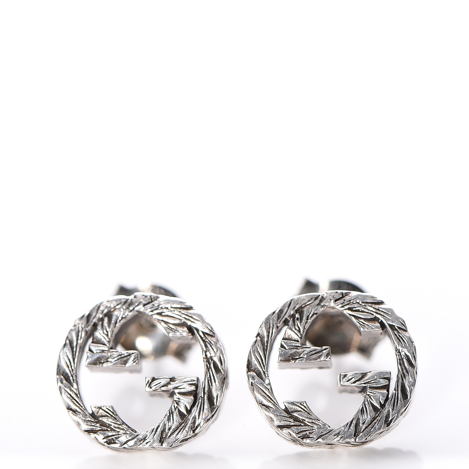 gucci silver interlocking g earrings