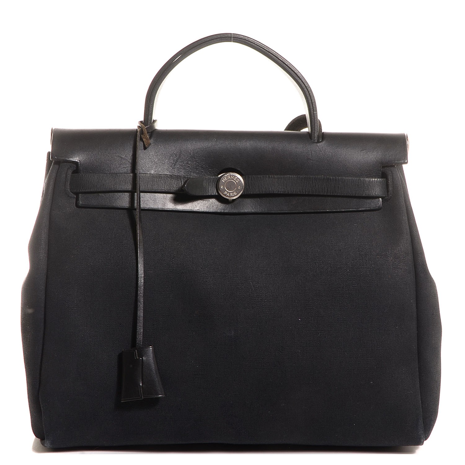 HERMES Toile Herbag 31 PM Black 91579