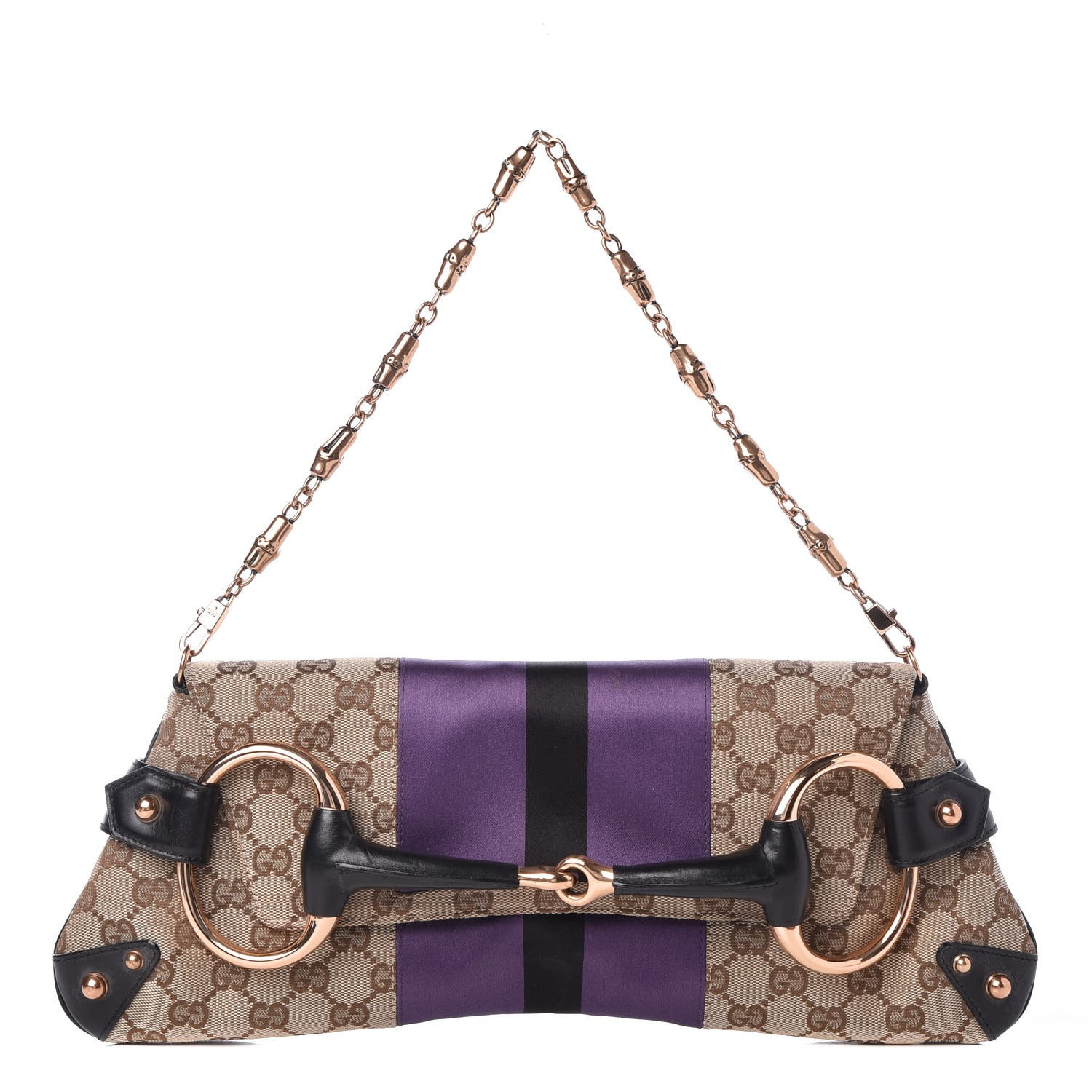 gucci monogram horsebit clutch