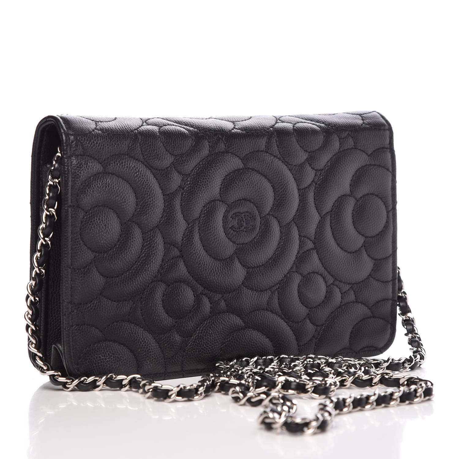 chanel camellia vanity with chain