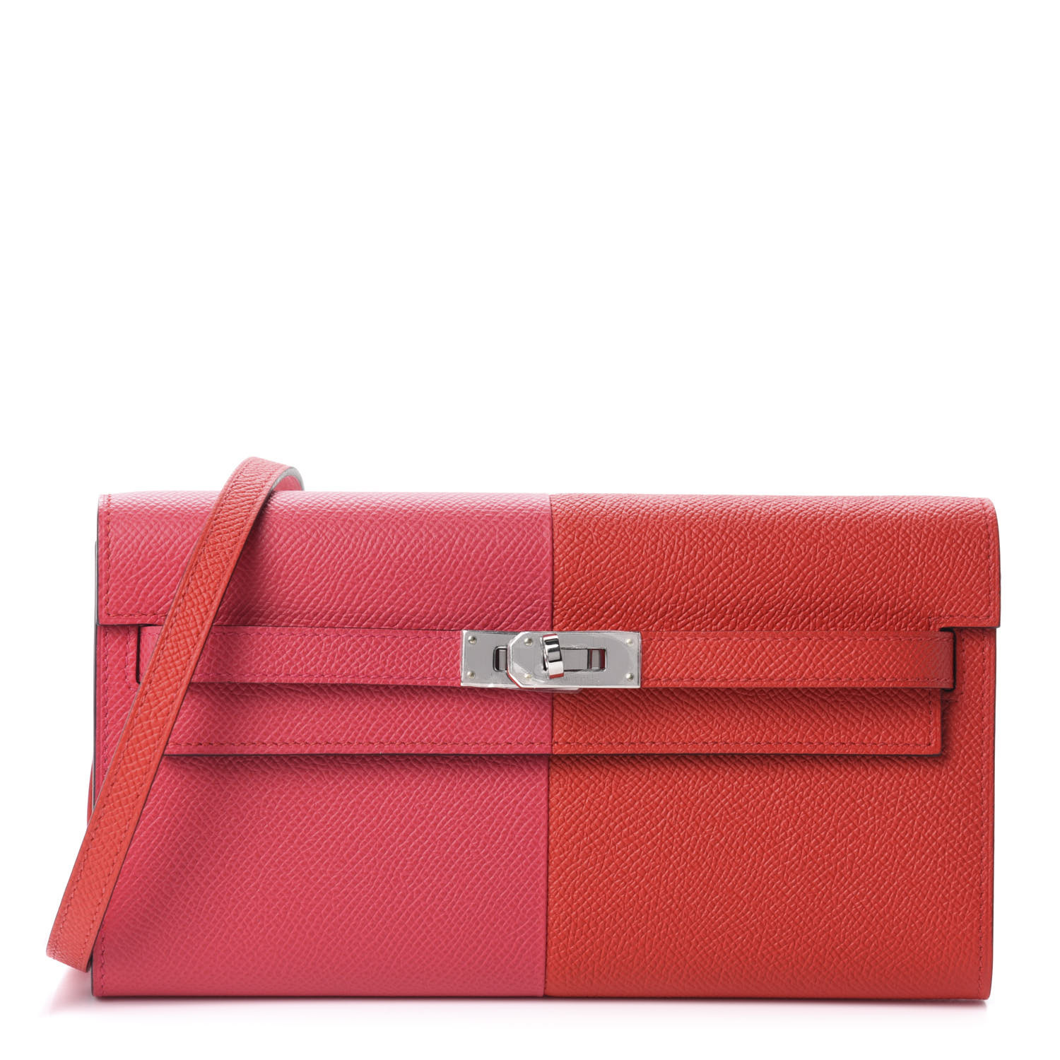 Hermes Epsom Tri Color Kelly Wallet To Go Rouge De Coeur Rose Extreme Bleu Zanzibar Fashionphile