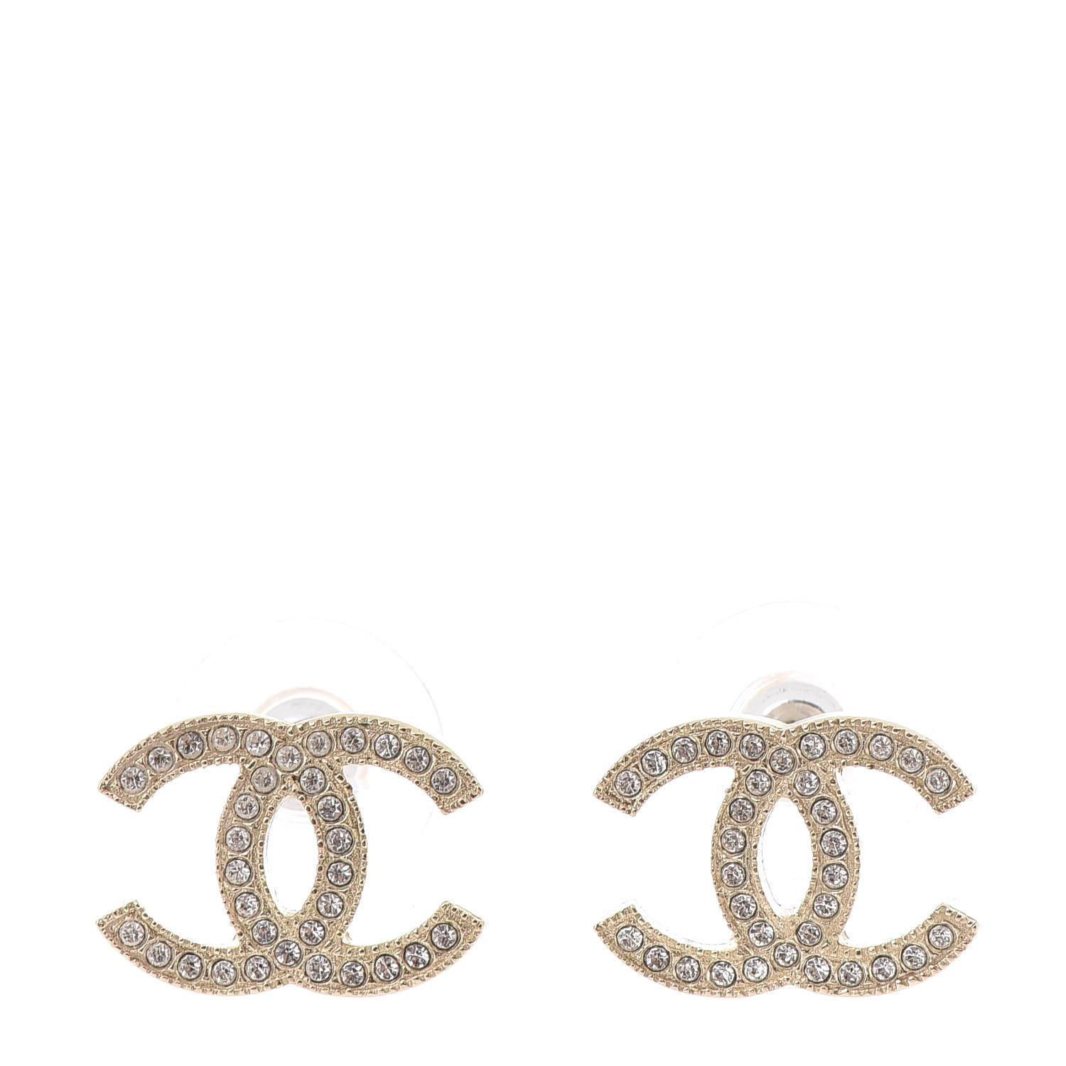 chanel cc earrings crystal