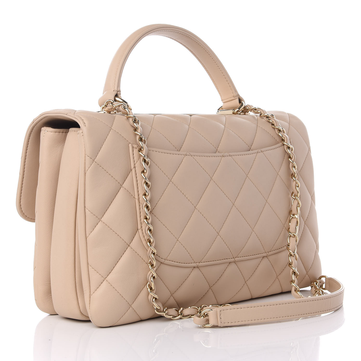 beige quilted bag