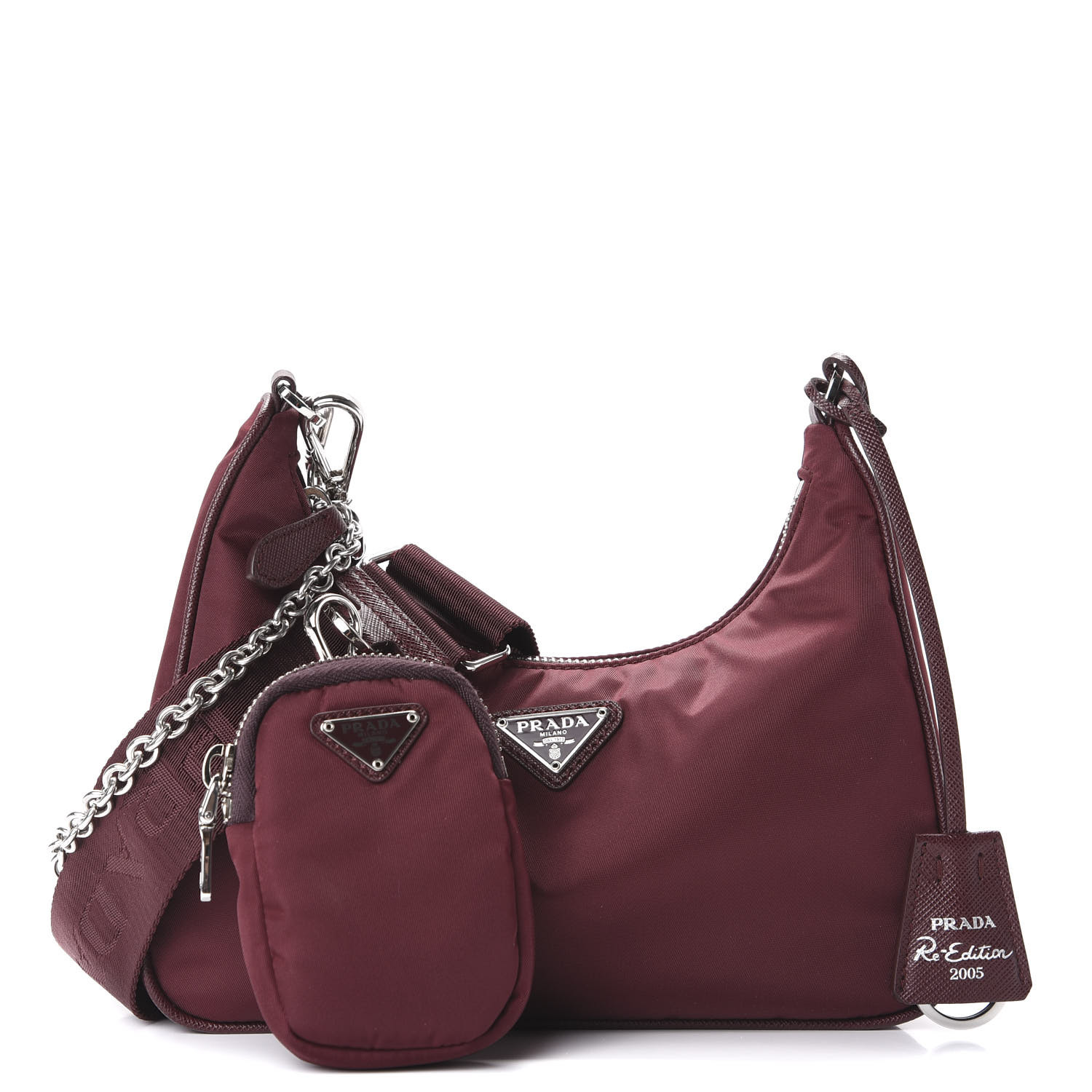 prada re edition burgundy