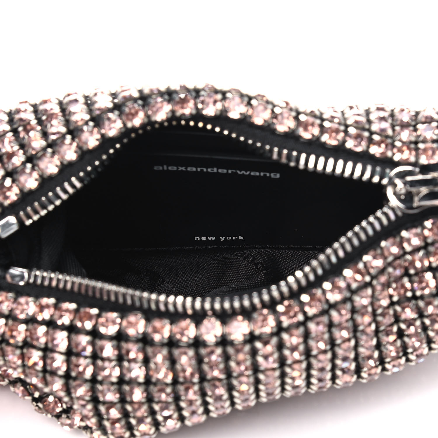 ALEXANDER WANG Mesh Crystal Rhinestone Mini Heiress Pouch Pink 810782 ...