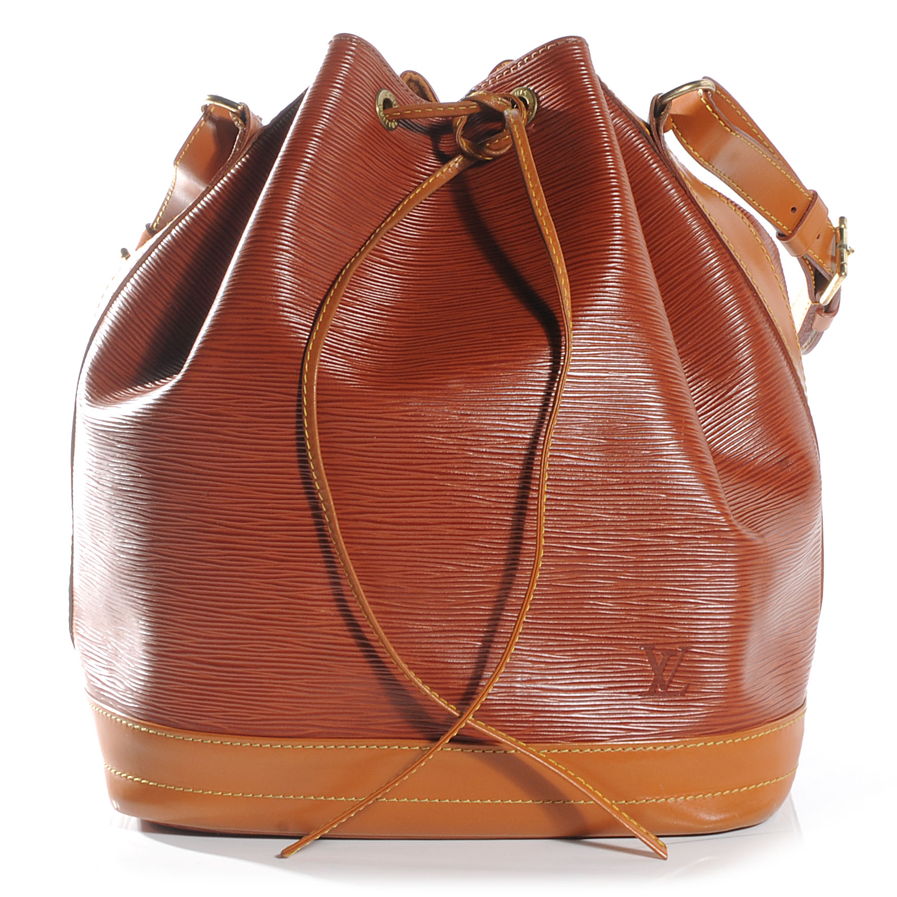LOUIS VUITTON PETIT NOE Epi Brown / Cipango gold Shoulder Bag No.824
