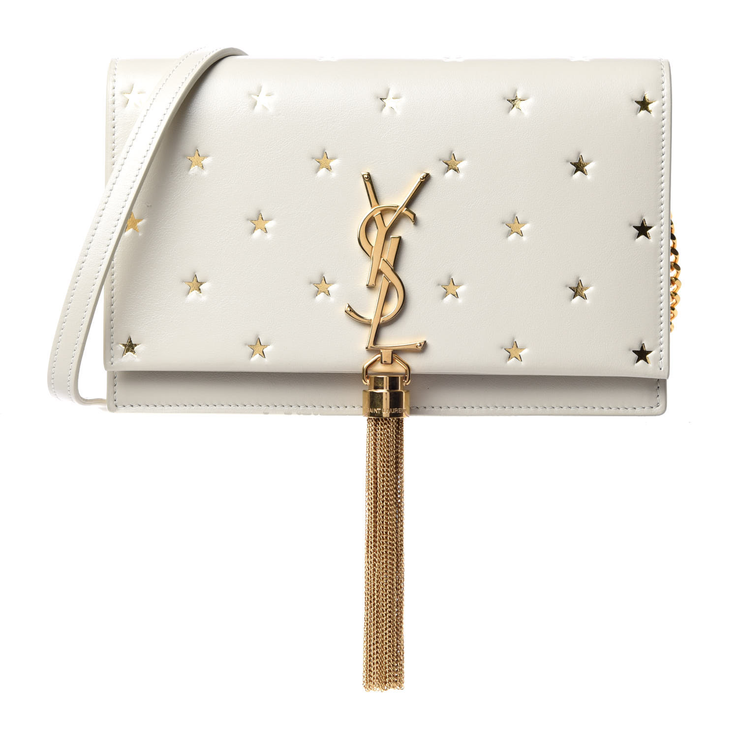 white and gold ysl bag