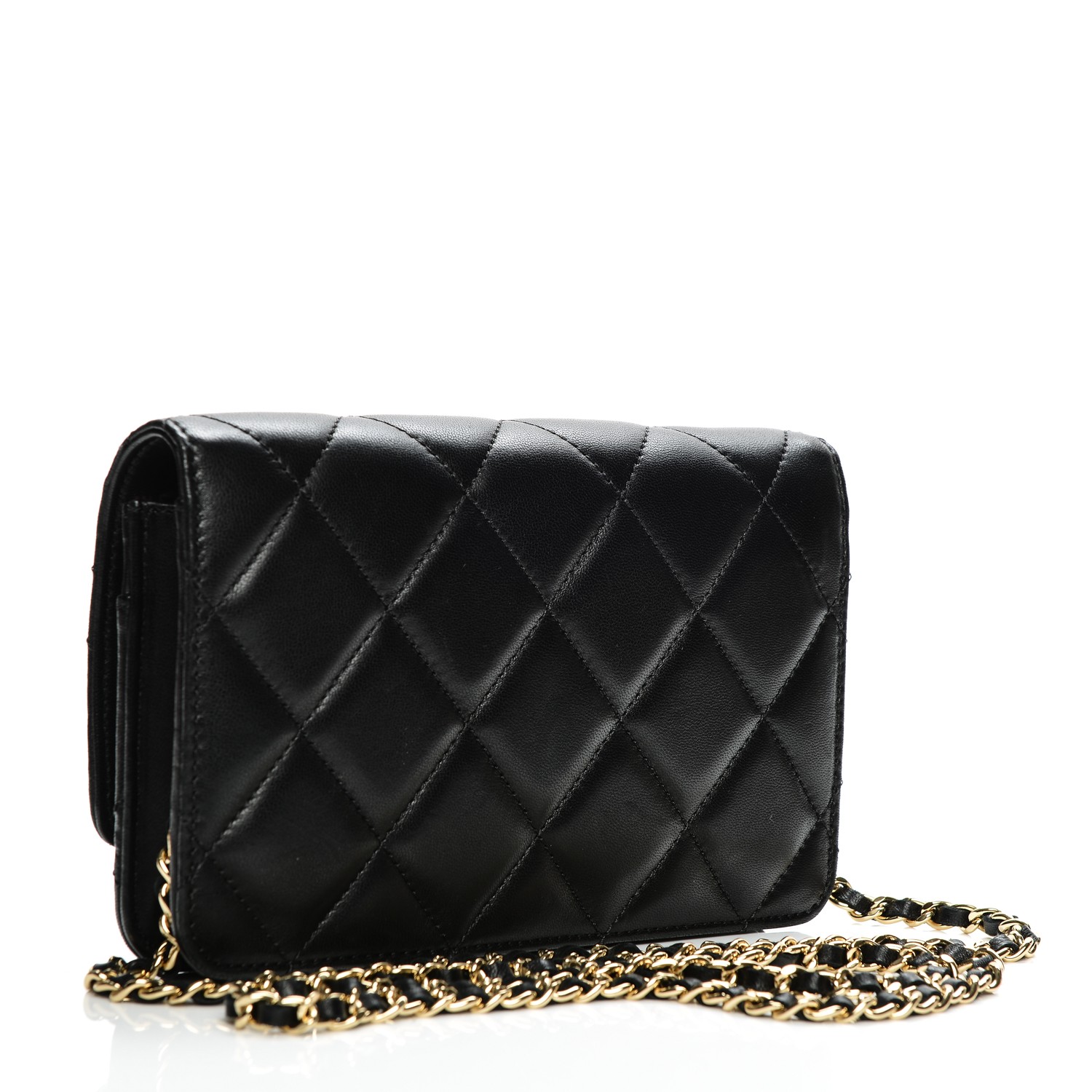 CHANEL Lambskin Quilted Golden Class Wallet on Chain WOC Black 202015