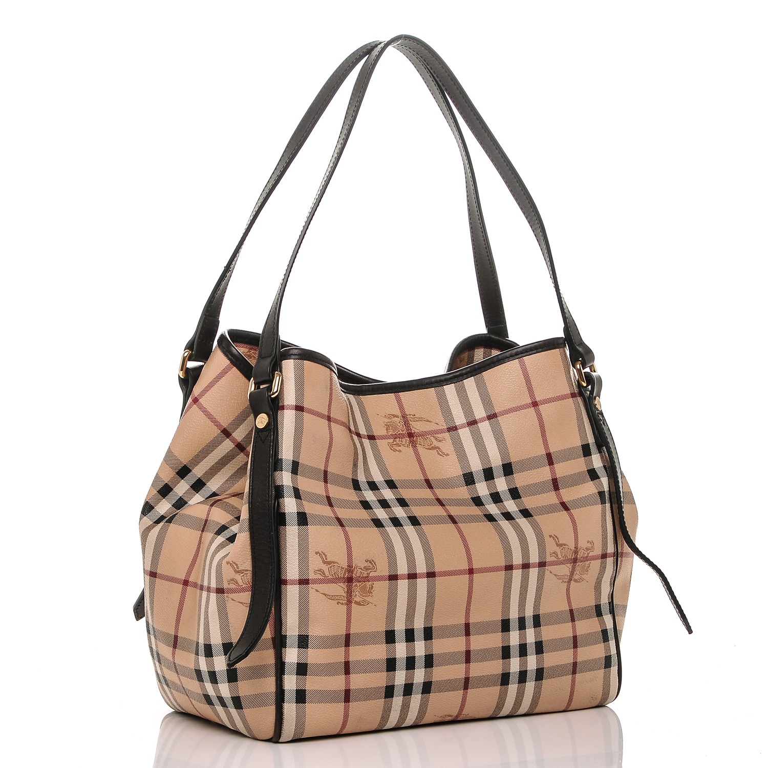 BURBERRY Haymarket Check Small Canterbury Tote Chocolate 184252