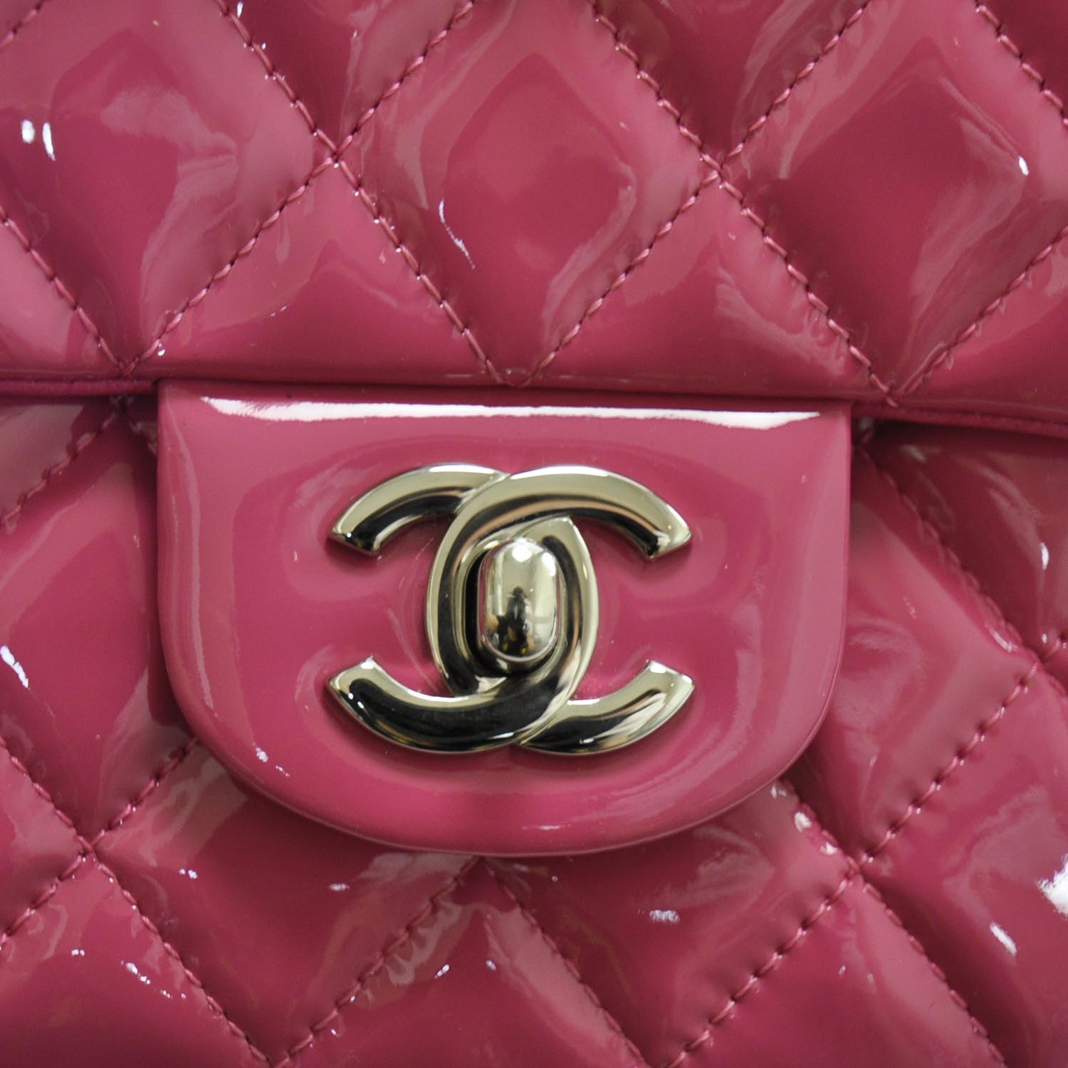 CHANEL Patent Quilted Medium Double Flap Pink 22701 | FASHIONPHILE