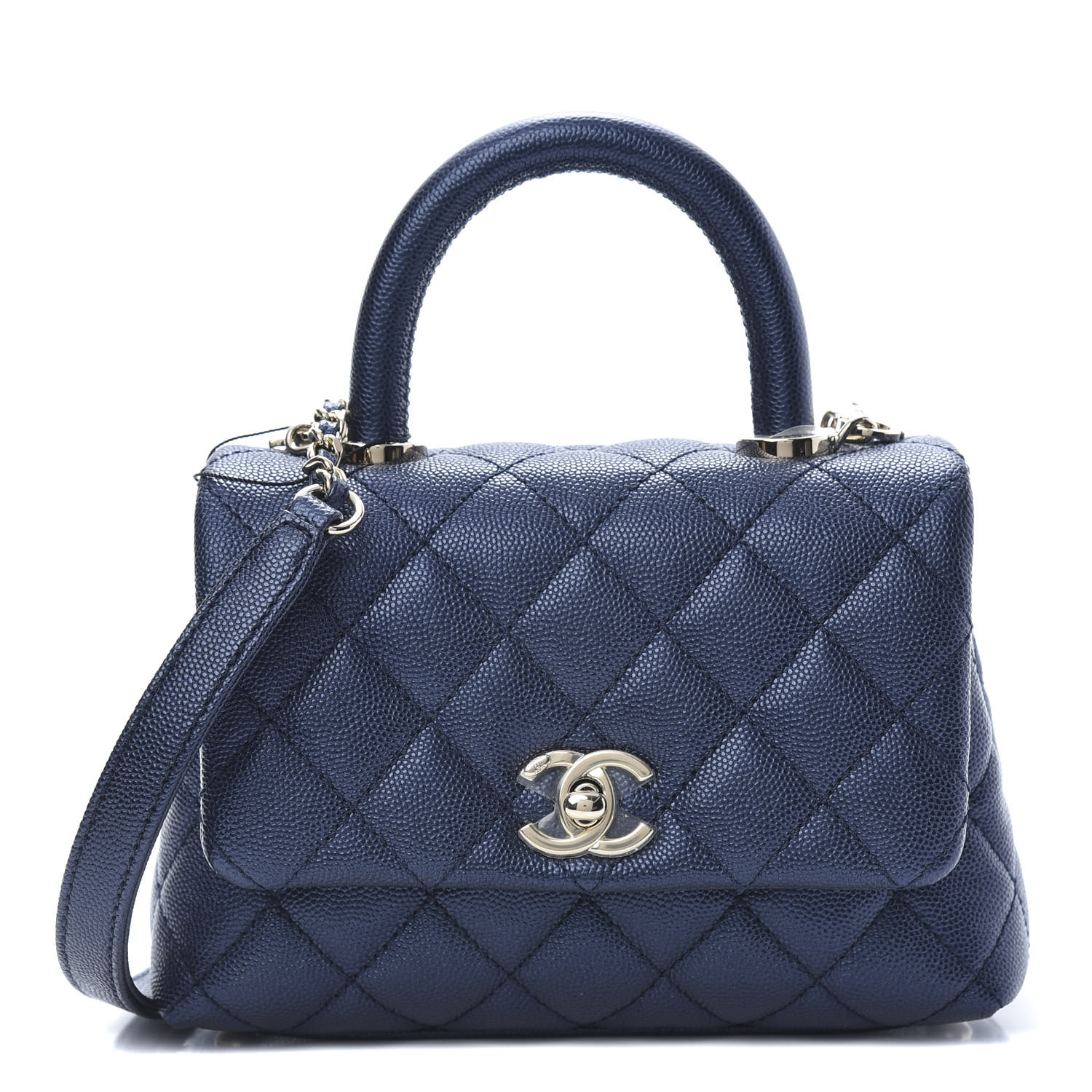 Chanel coco handle blue new arrivals