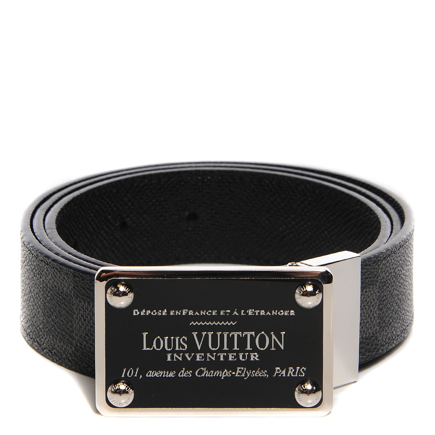 Knogle Fancy kjole Ægte LOUIS VUITTON Damier Graphite 35mm LV Inventeur Reversible Belt 100 40  104352 | FASHIONPHILE