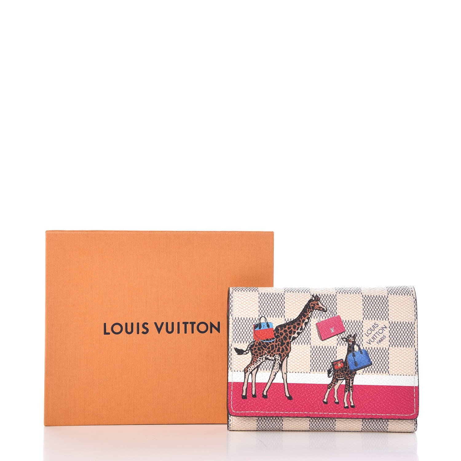 LOUIS VUITTON Damier Azur Illustre Giraffe Victorine Wallet 321279