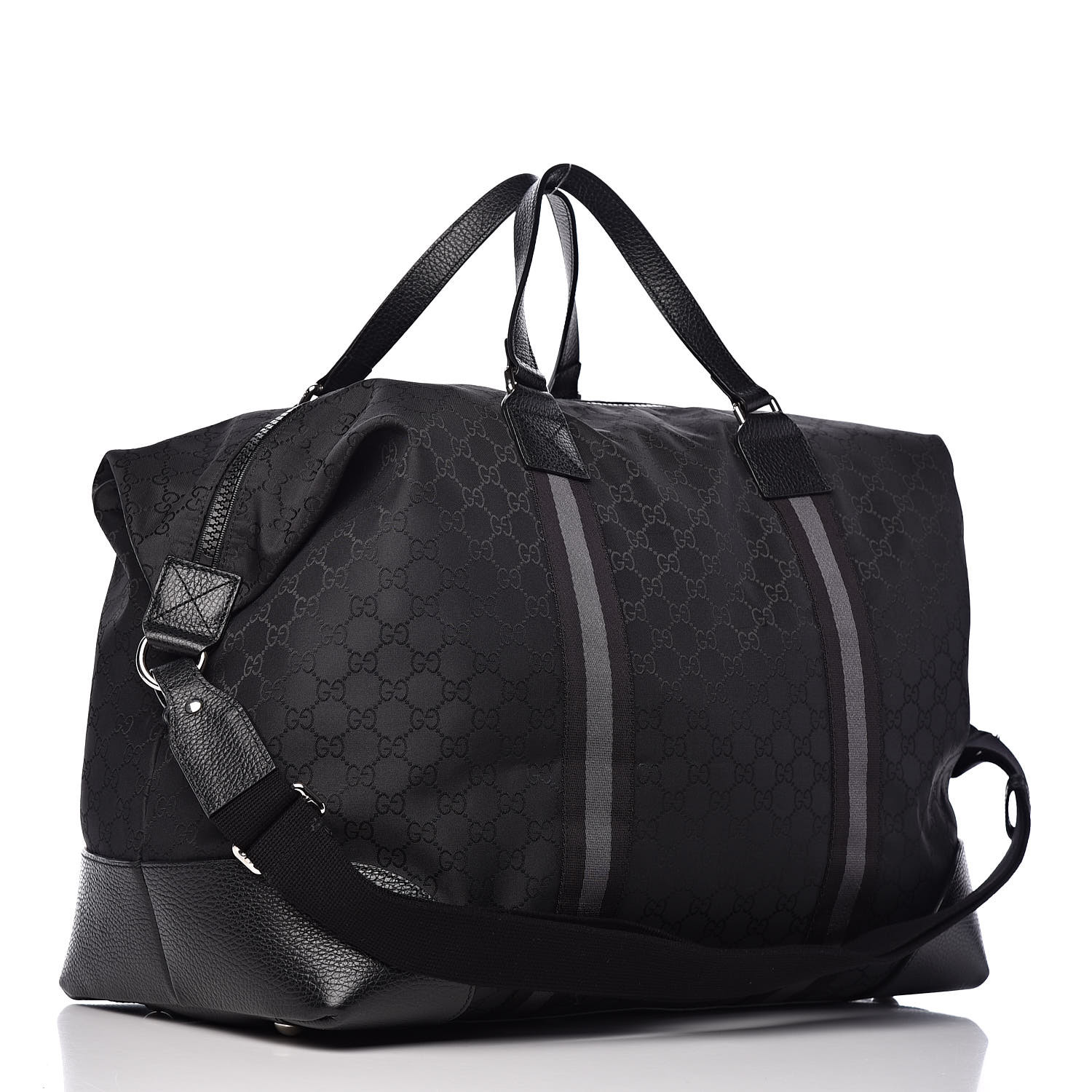 GUCCI Nylon Monogram XL Duffle Bag Black 434179