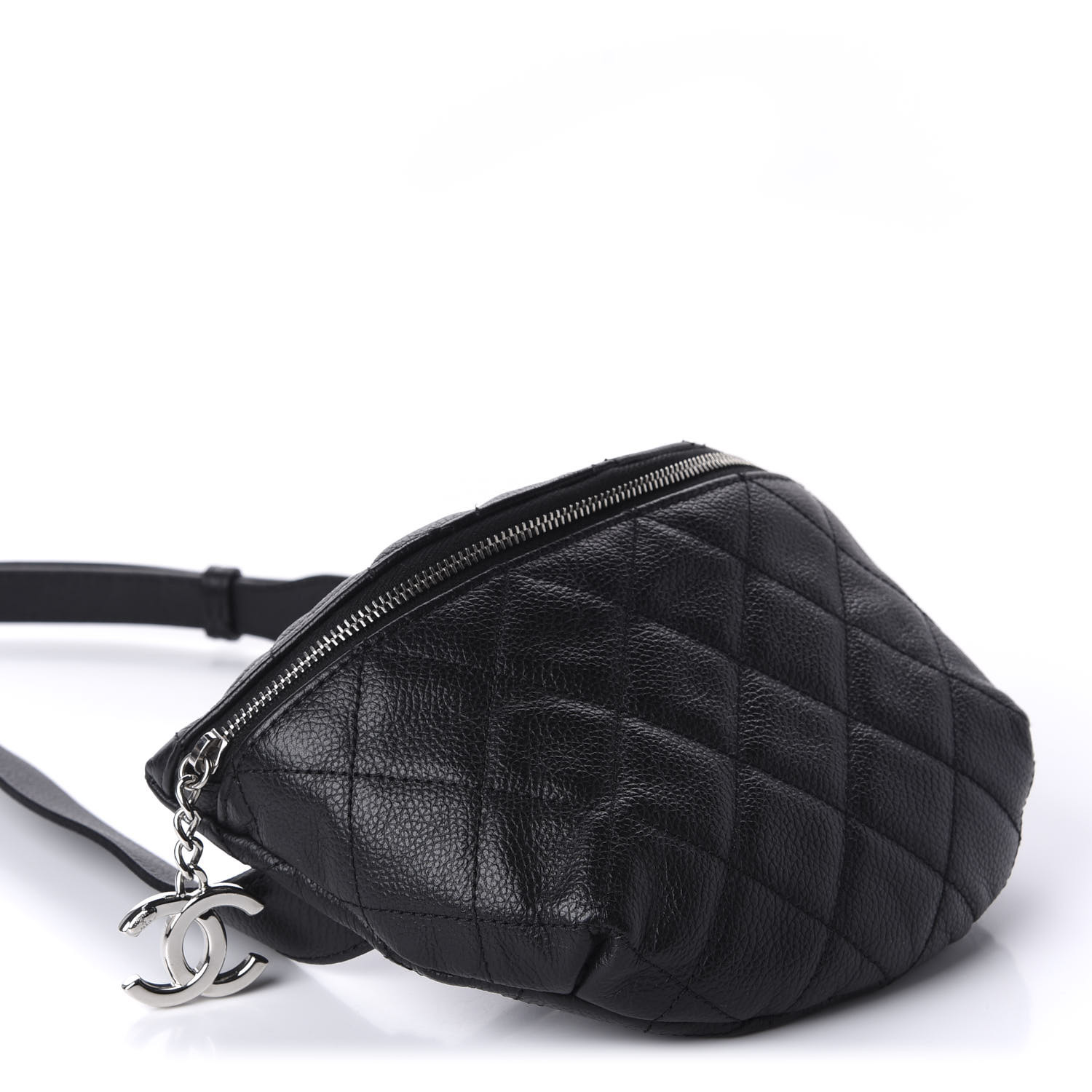 black quilted belt bag