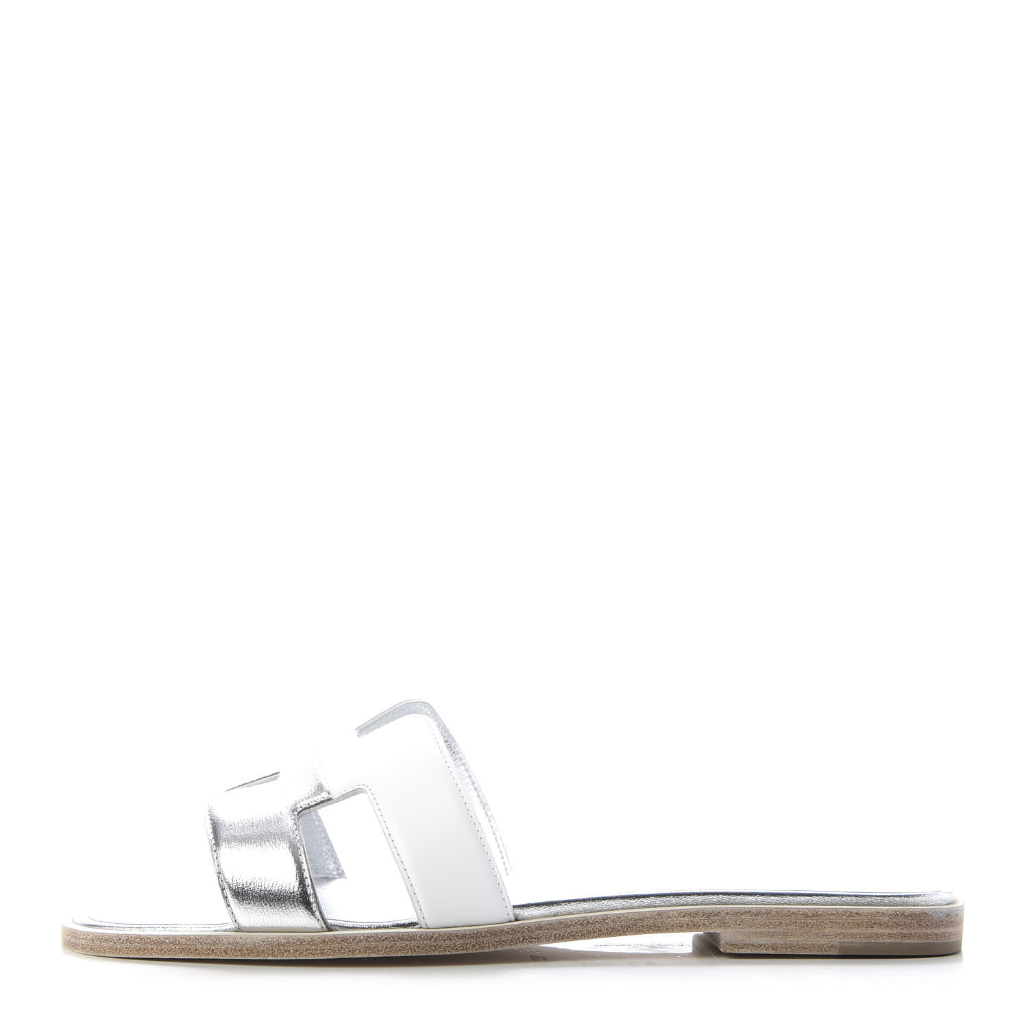 hermes oran sandals silver