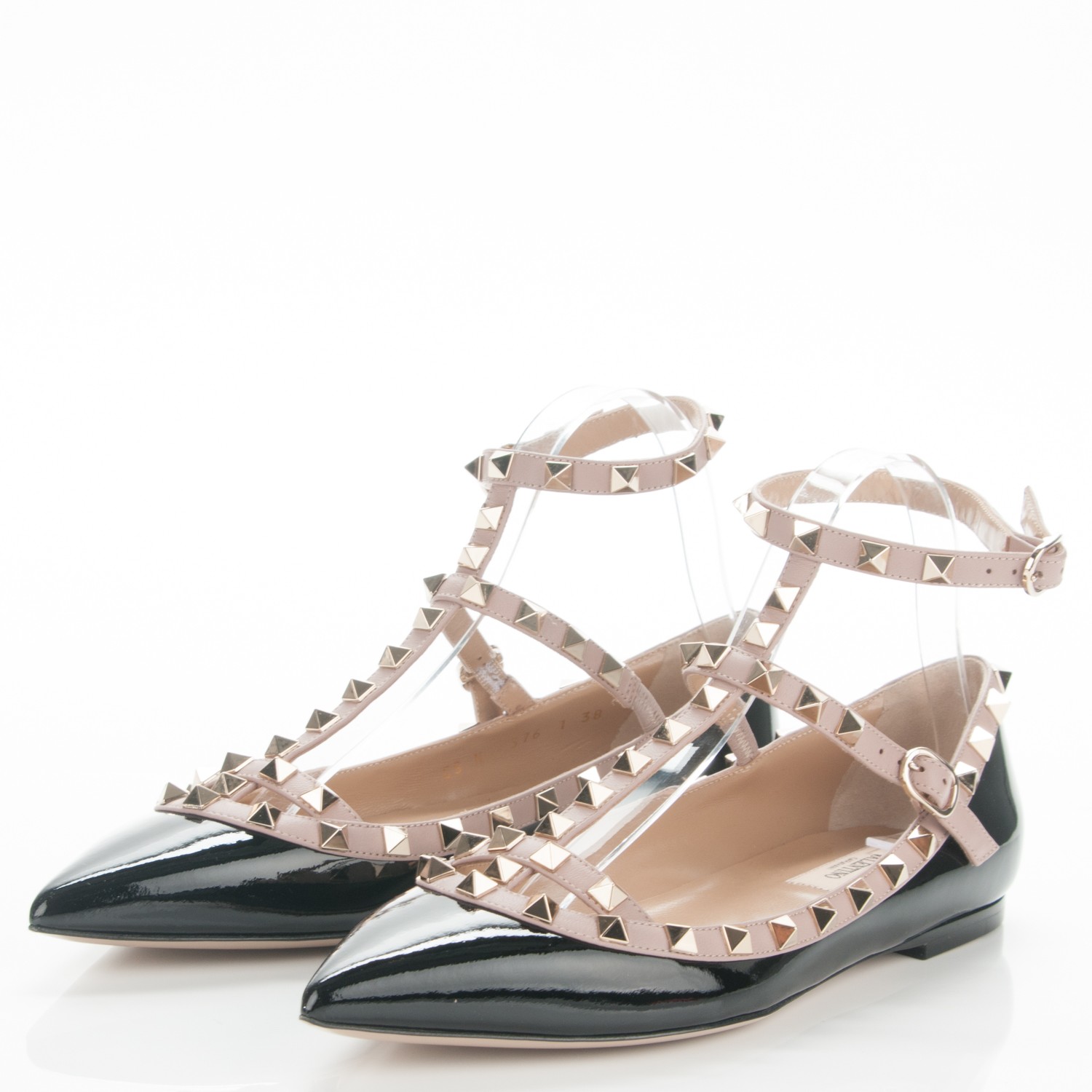 valentino patent rockstud flats