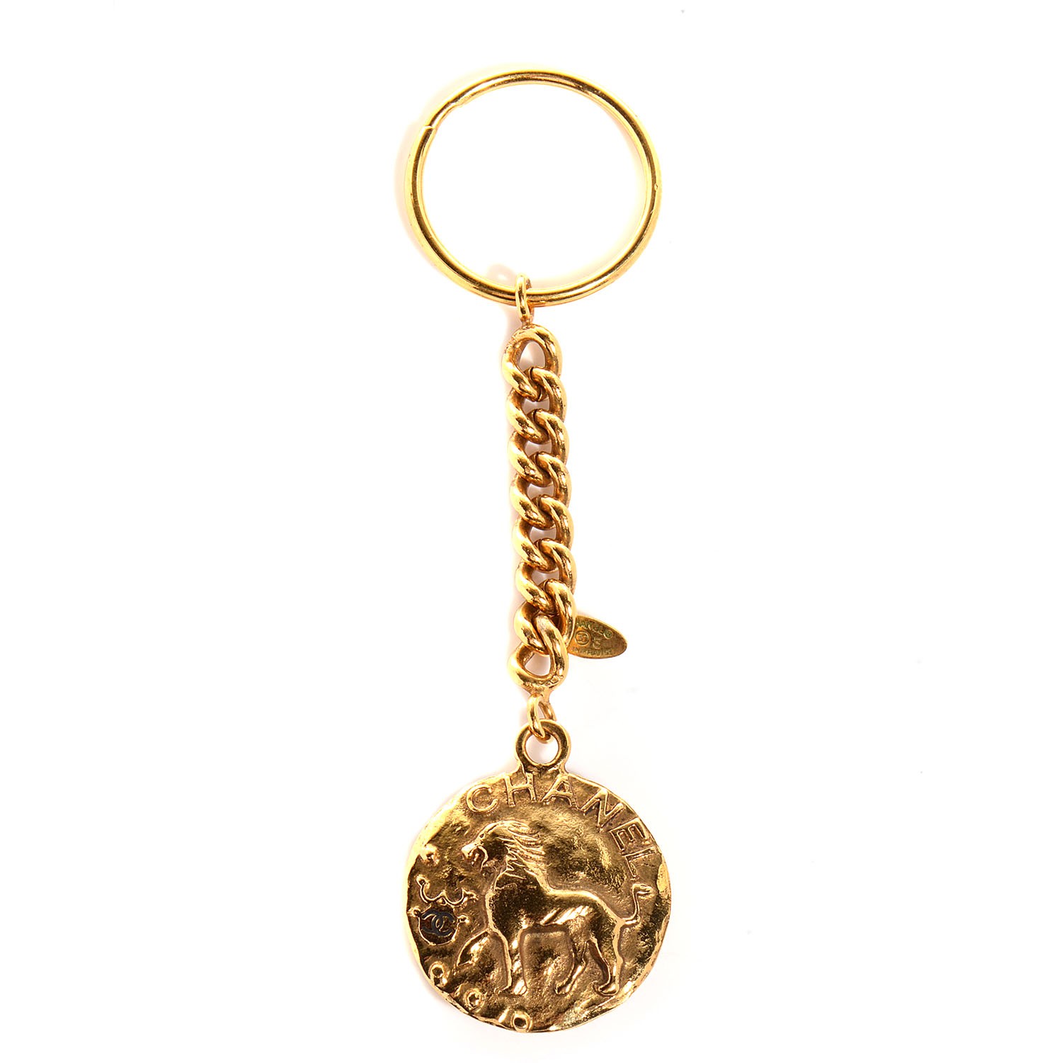 CHANEL Lion Keychain Gold 91658 | FASHIONPHILE