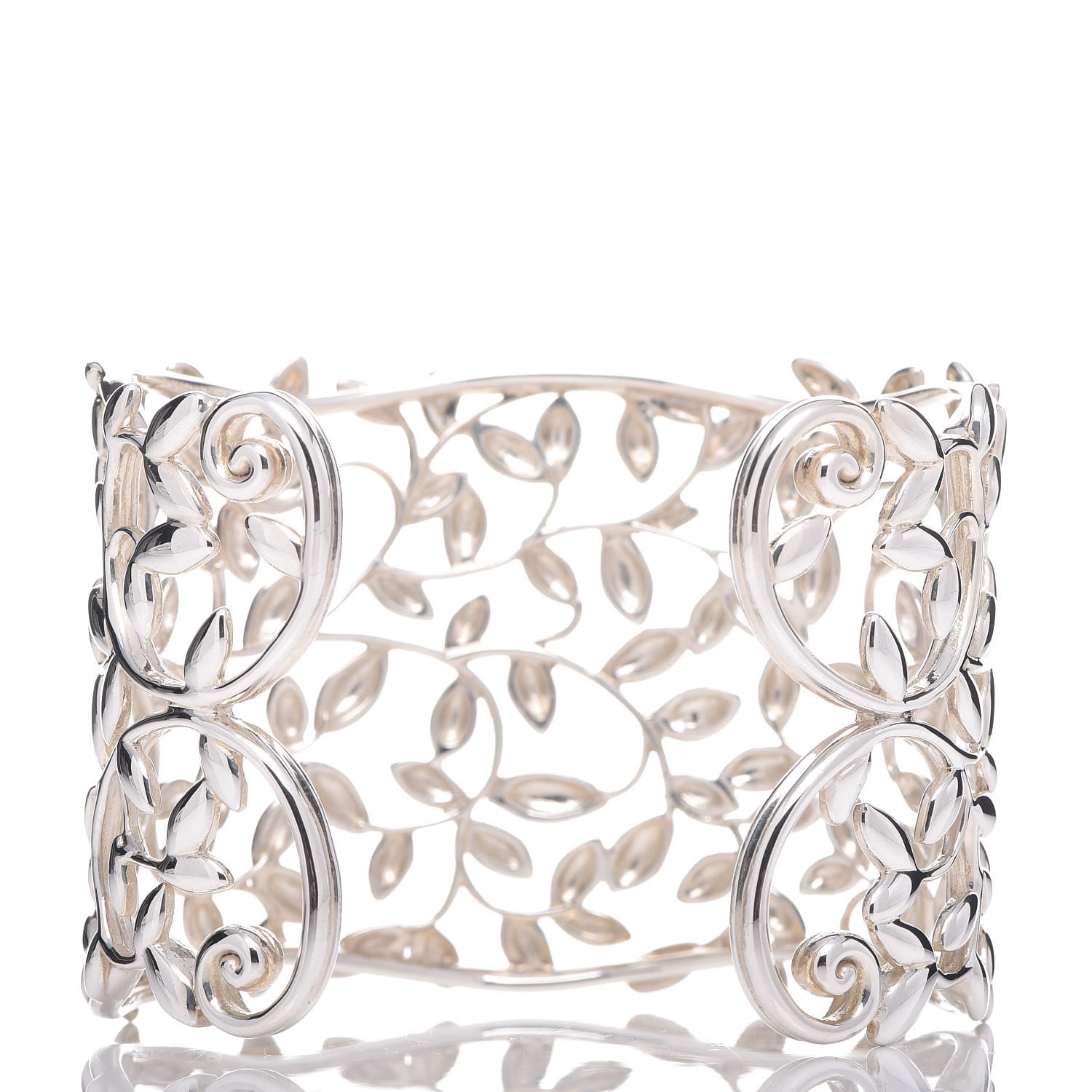 Tiffany Sterling Silver Wide Paloma Picasso Olive Leaf Cuff Bracelet 333962 Fashionphile