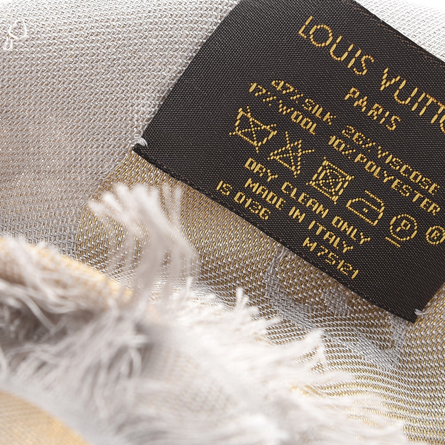 Louis Vuitton Greige Monogram Silk Blend Shine Shawl Louis Vuitton