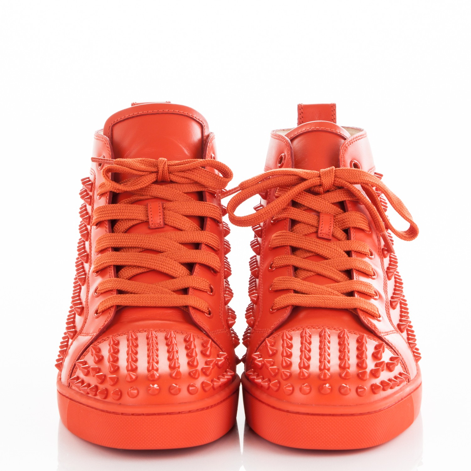 orange christian louboutin sneakers