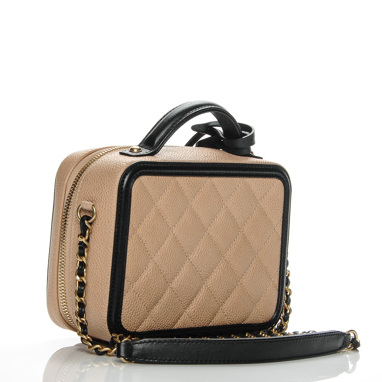 chanel caviar quilted small cc filigree vanity case