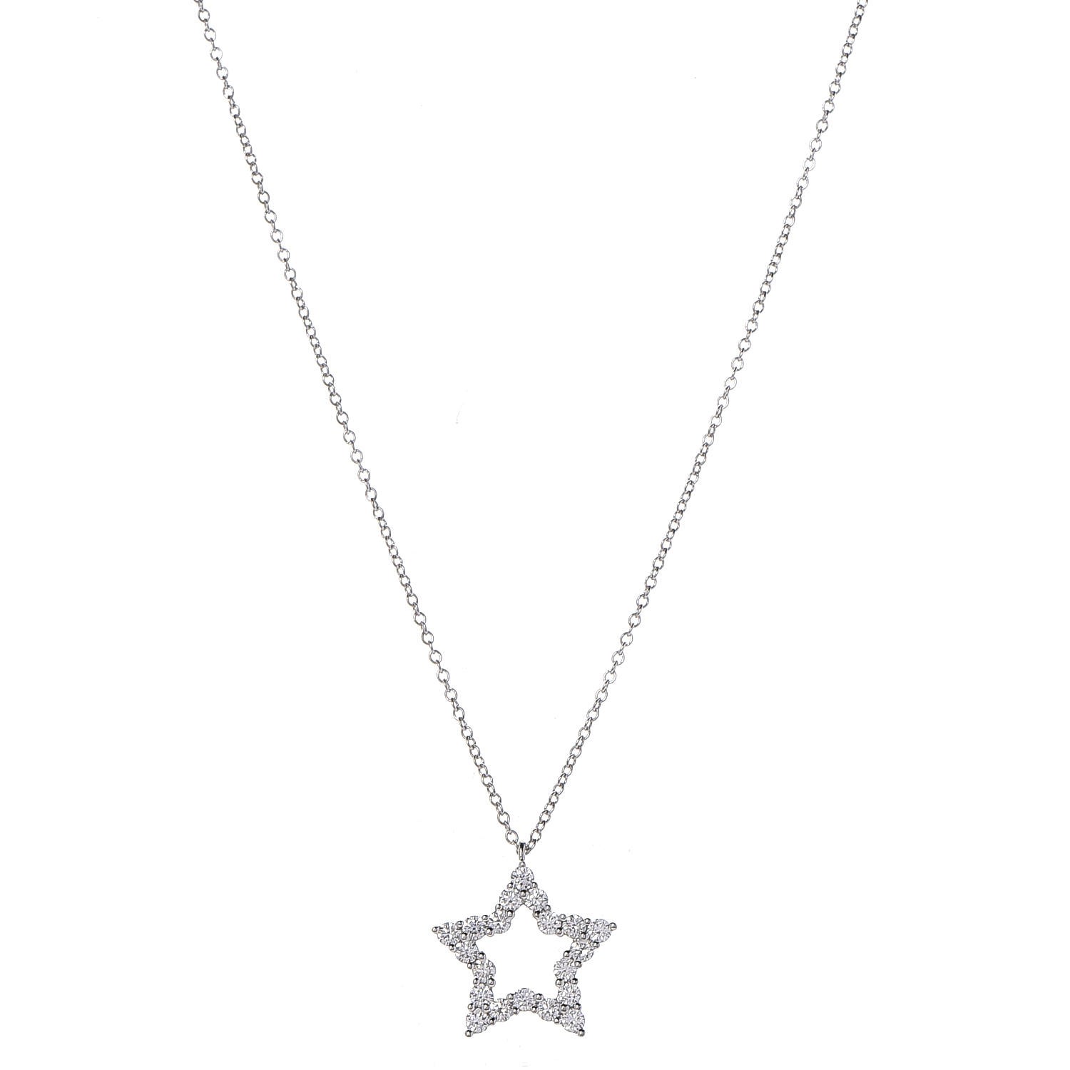TIFFANY & CO Platinum Diamond Star Pendant Necklace 277241
