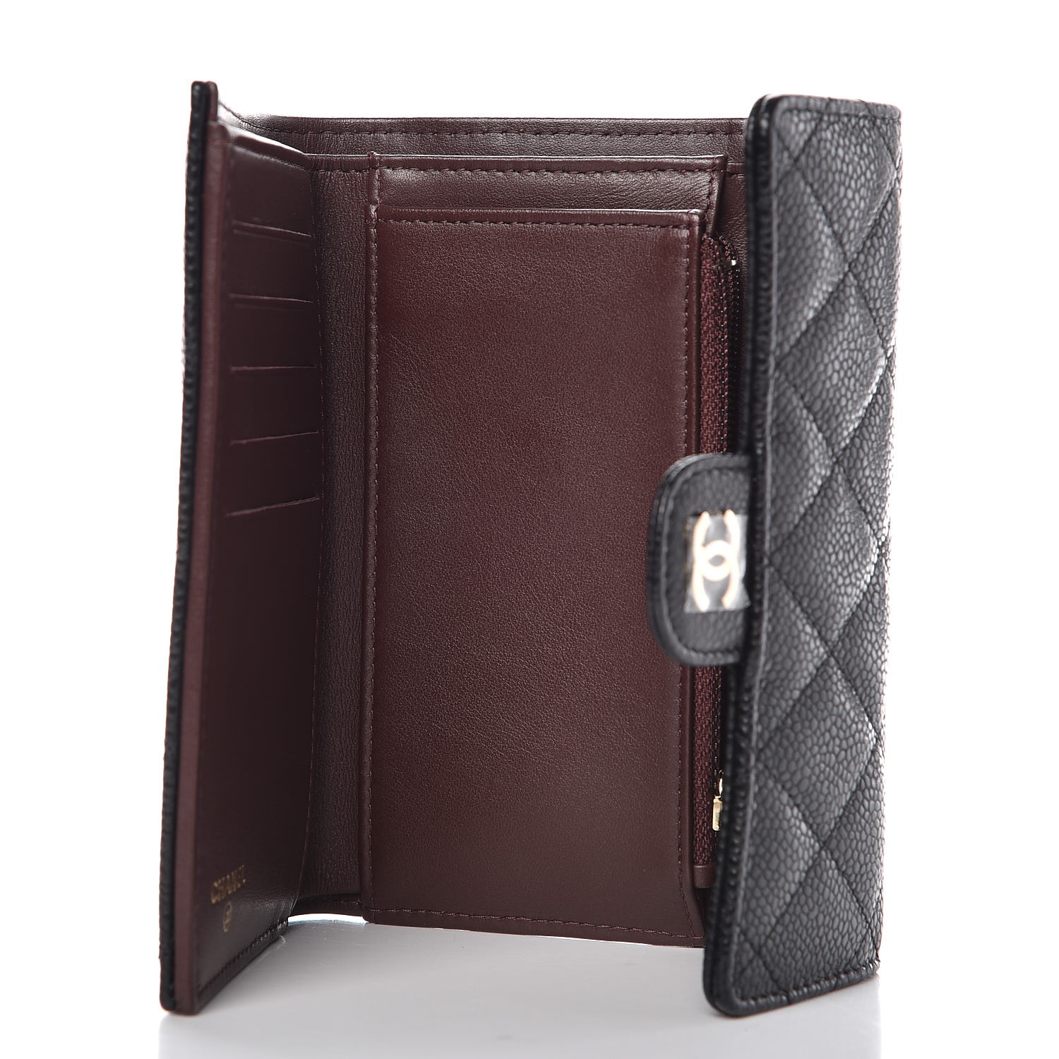 classic small flap wallet caviar