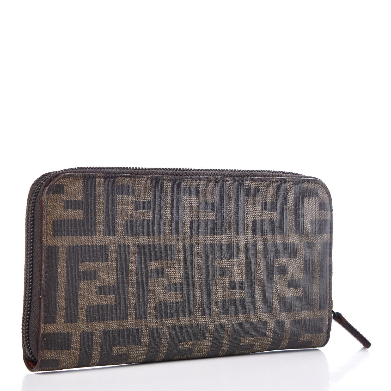 FENDI Zucca Zip Around Wallet Tobacco 321446 | FASHIONPHILE