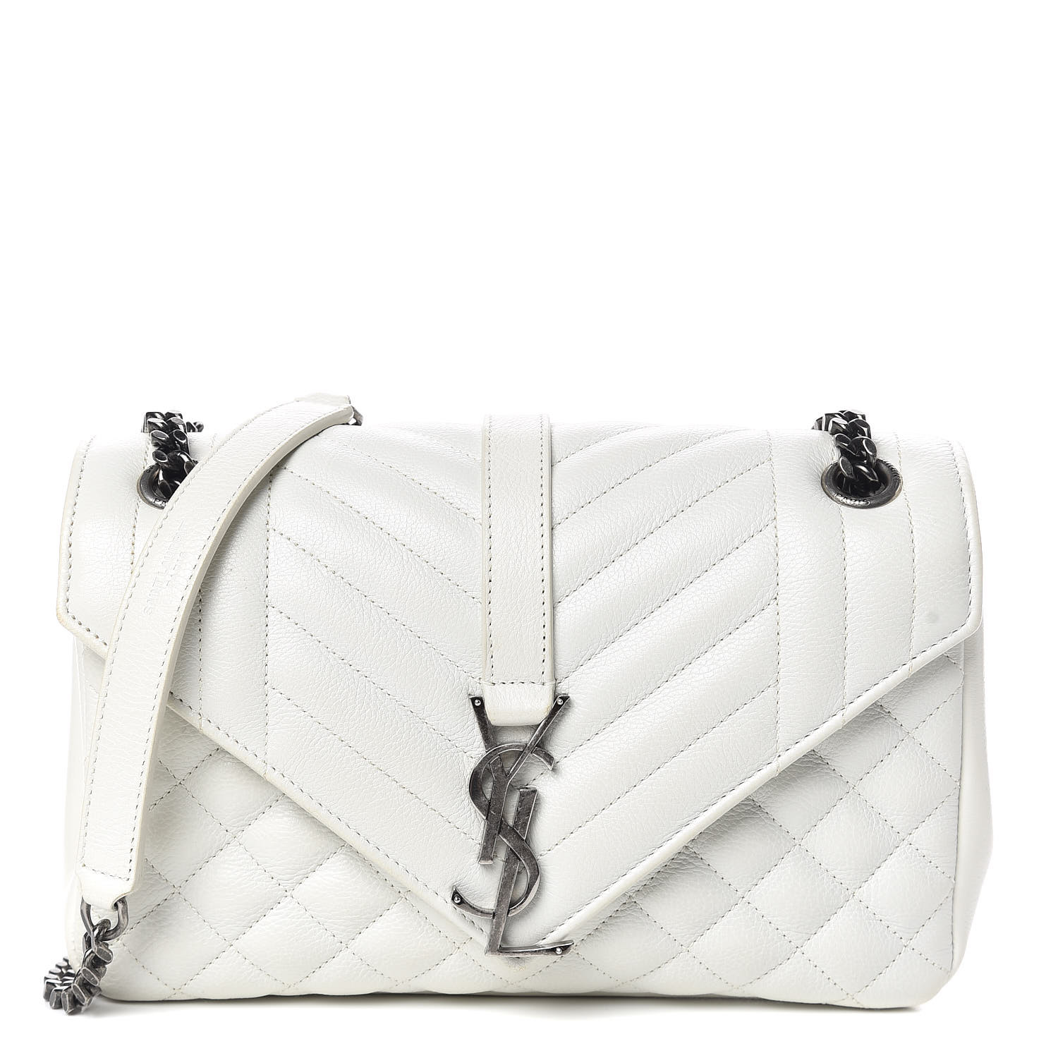 ysl college bag white