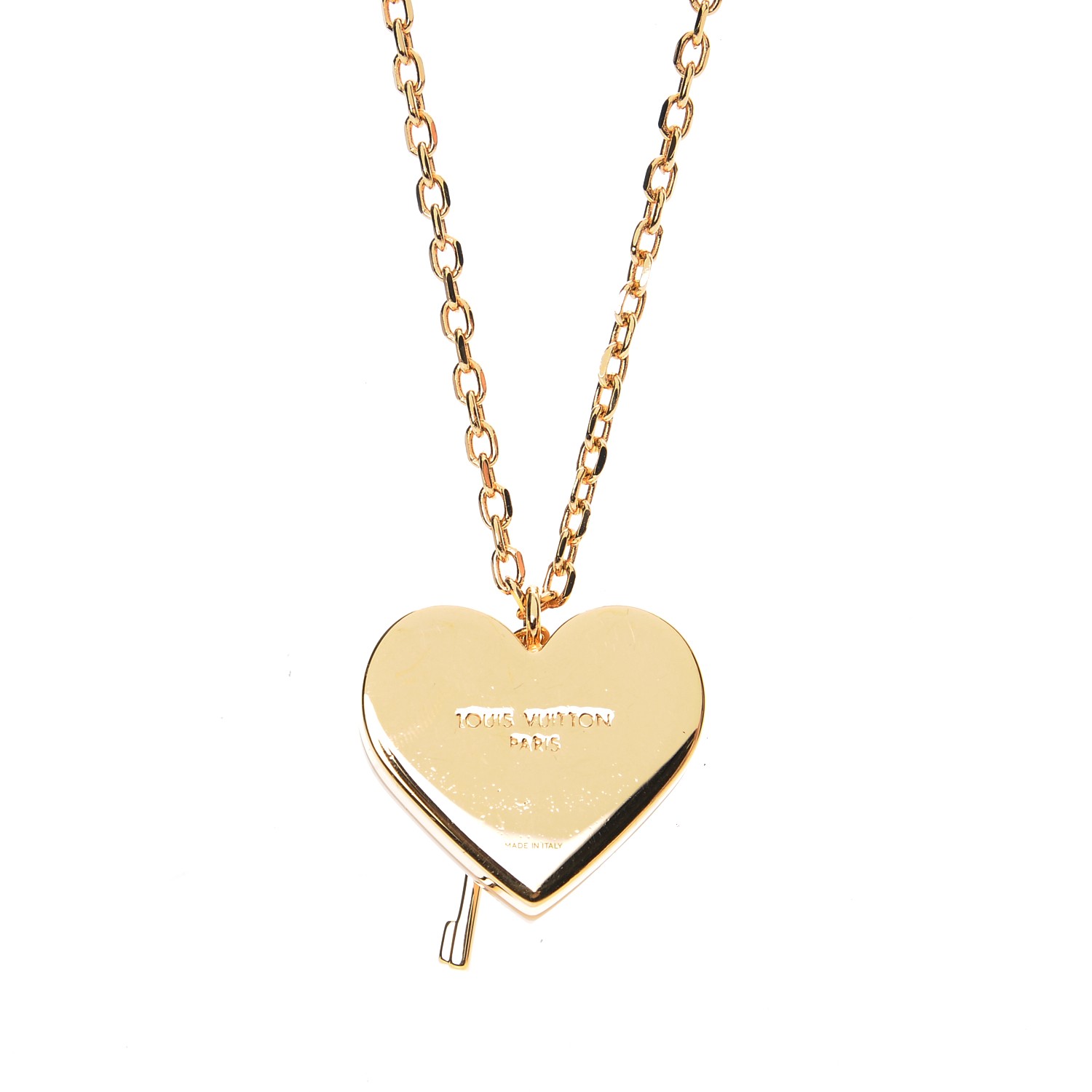 LOUIS VUITTON M67272 collier crazy in lock heart Necklace Gold