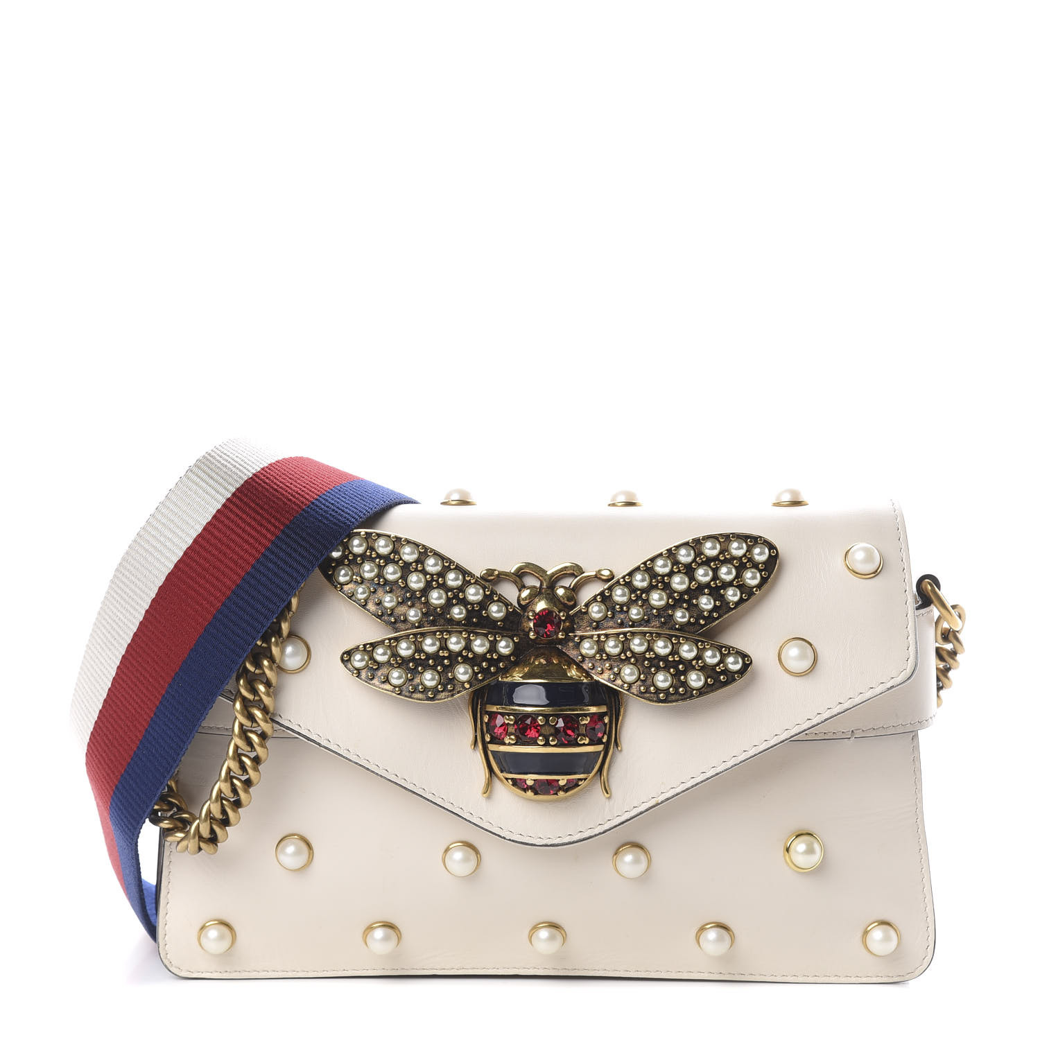 gucci broadway pearly bee shoulder bag