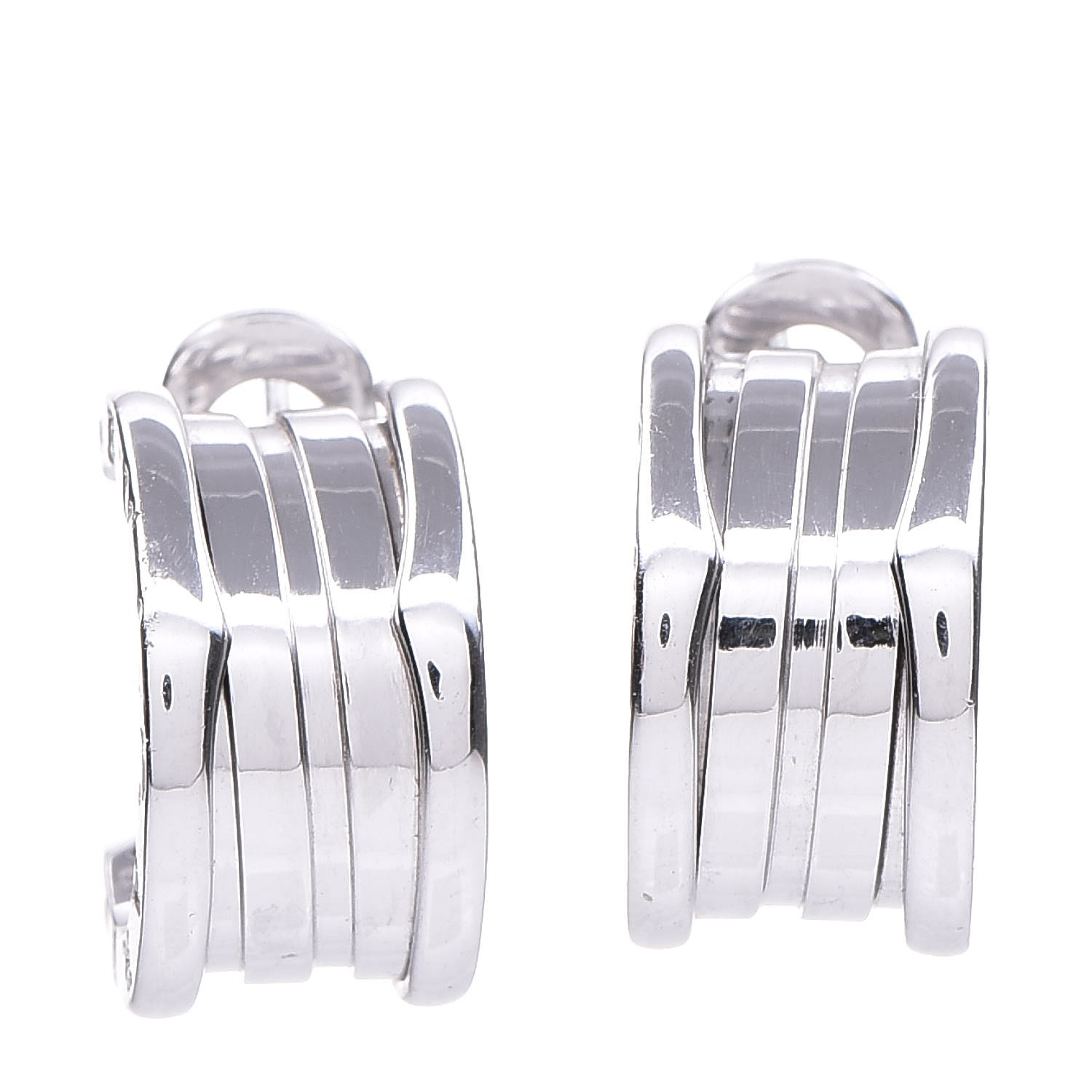 Bulgari 18k White Gold B Zero1 Hoop Earrings Fashionphile