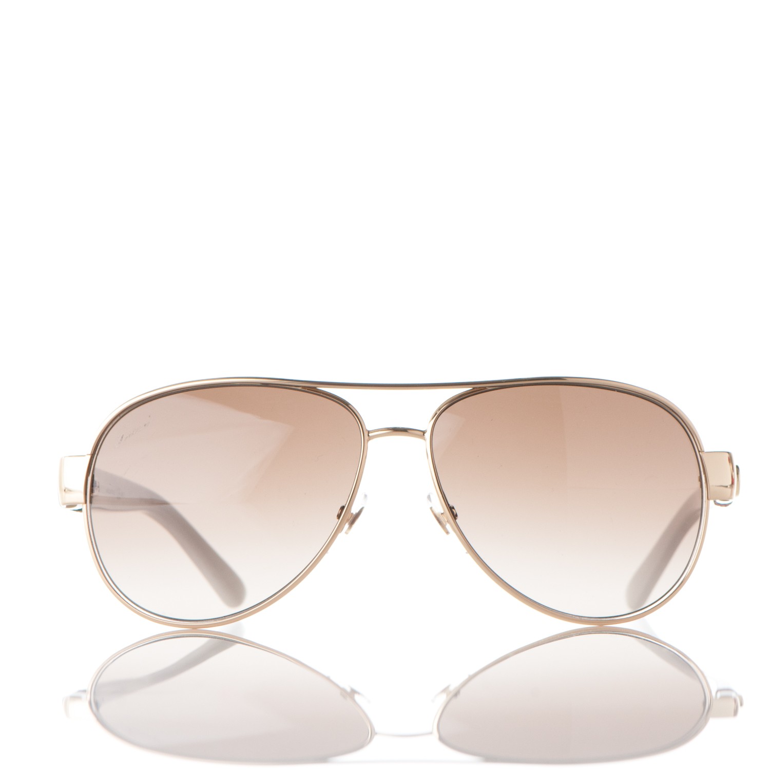 GUCCI Web Aviator Sunglasses 4282/S White Gold 176445