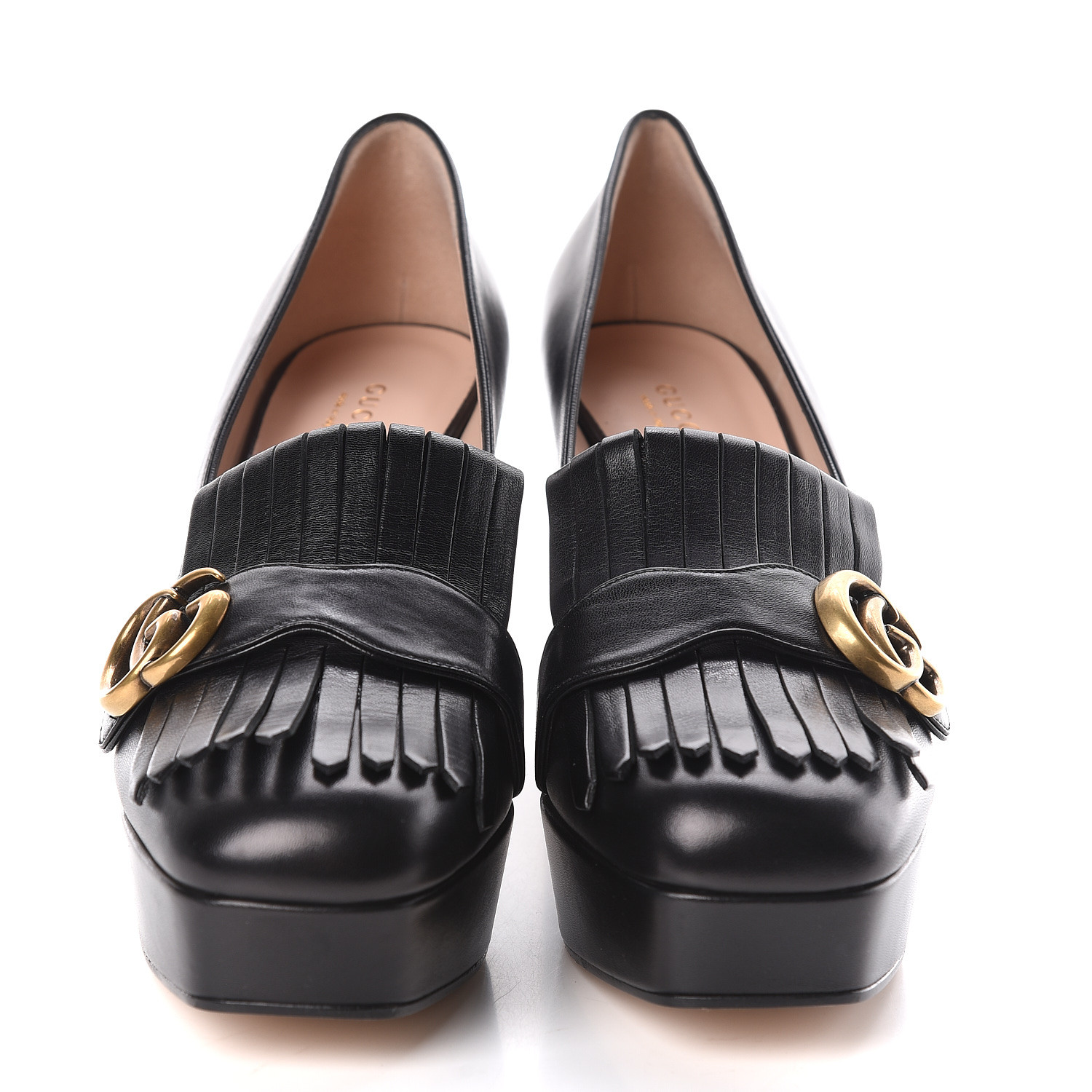 gucci platform fringe loafers