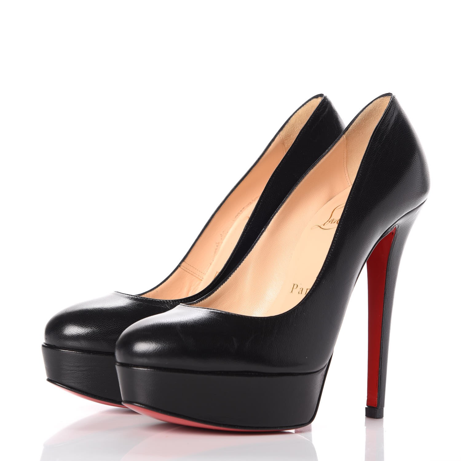 Christian Louboutin Kid Leather Bianca 120 Pumps 35 Black 272402