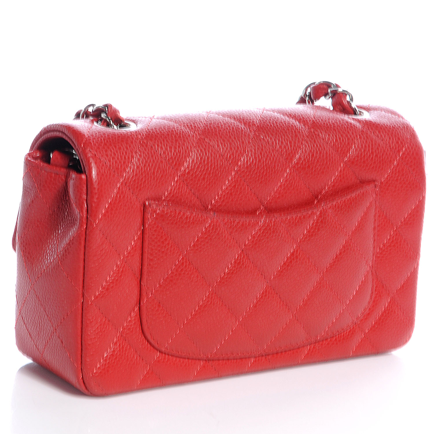 CHANEL Caviar Quilted Mini Flap Red 58760