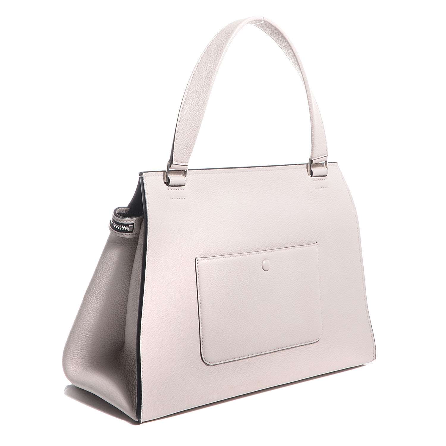 CELINE Grained Calfskin Medium Edge Shoulder Bag Pearl Grey 80917
